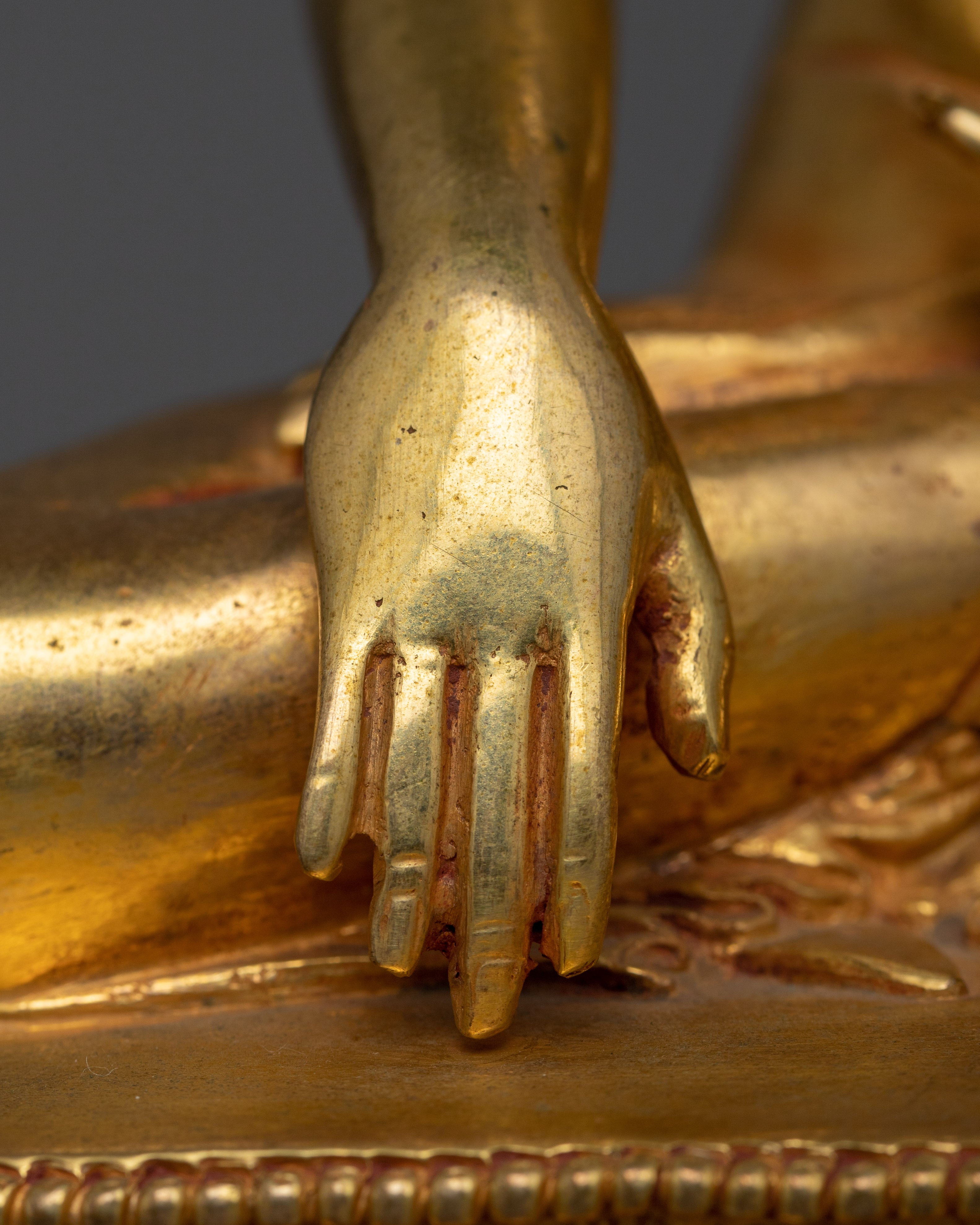 24K Gold Gilded Statue Shakyamuni Buddha Golden Figurine | Serenity and Enlightenment Symbol