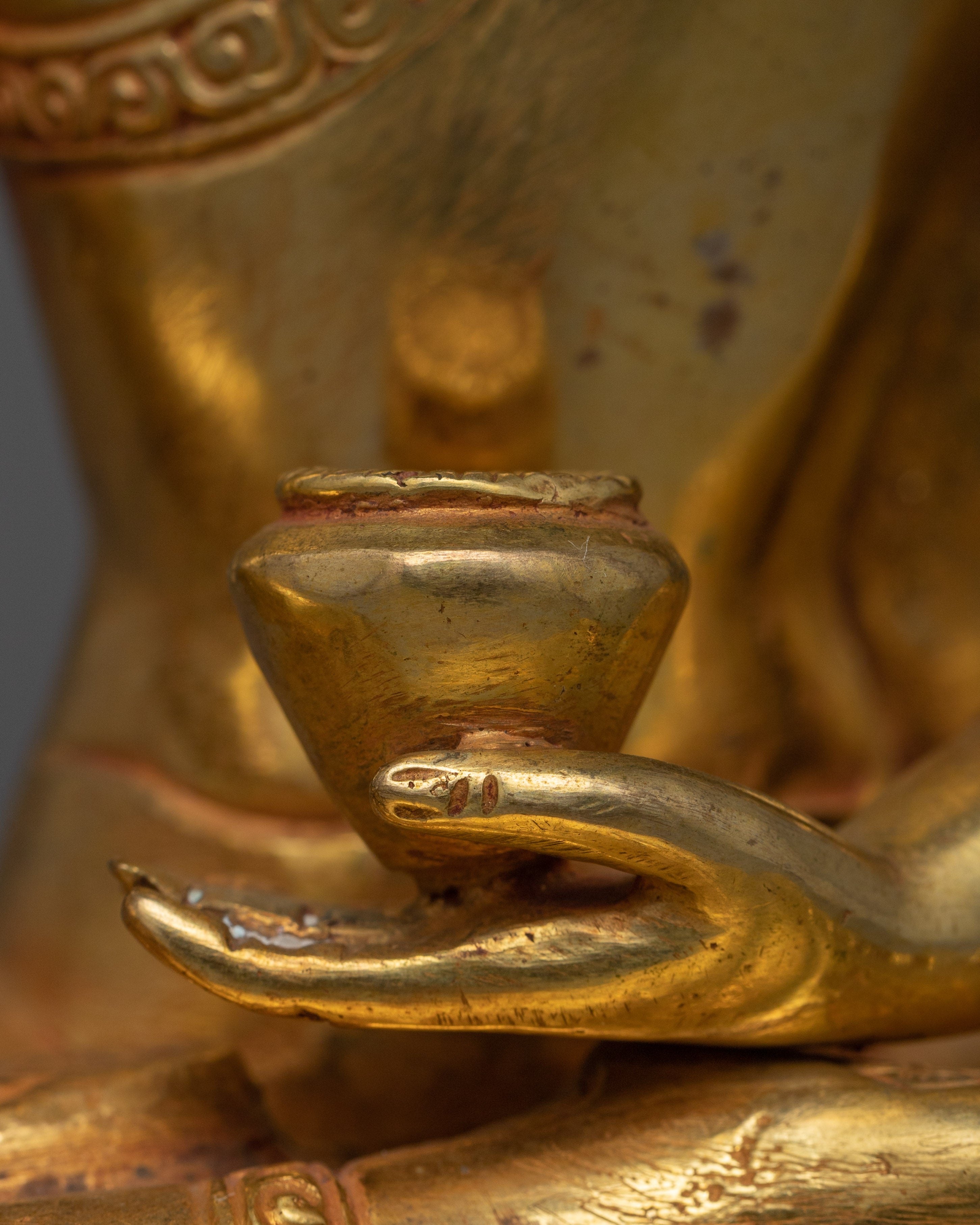 24K Gold Gilded Statue Shakyamuni Buddha Golden Figurine | Serenity and Enlightenment Symbol