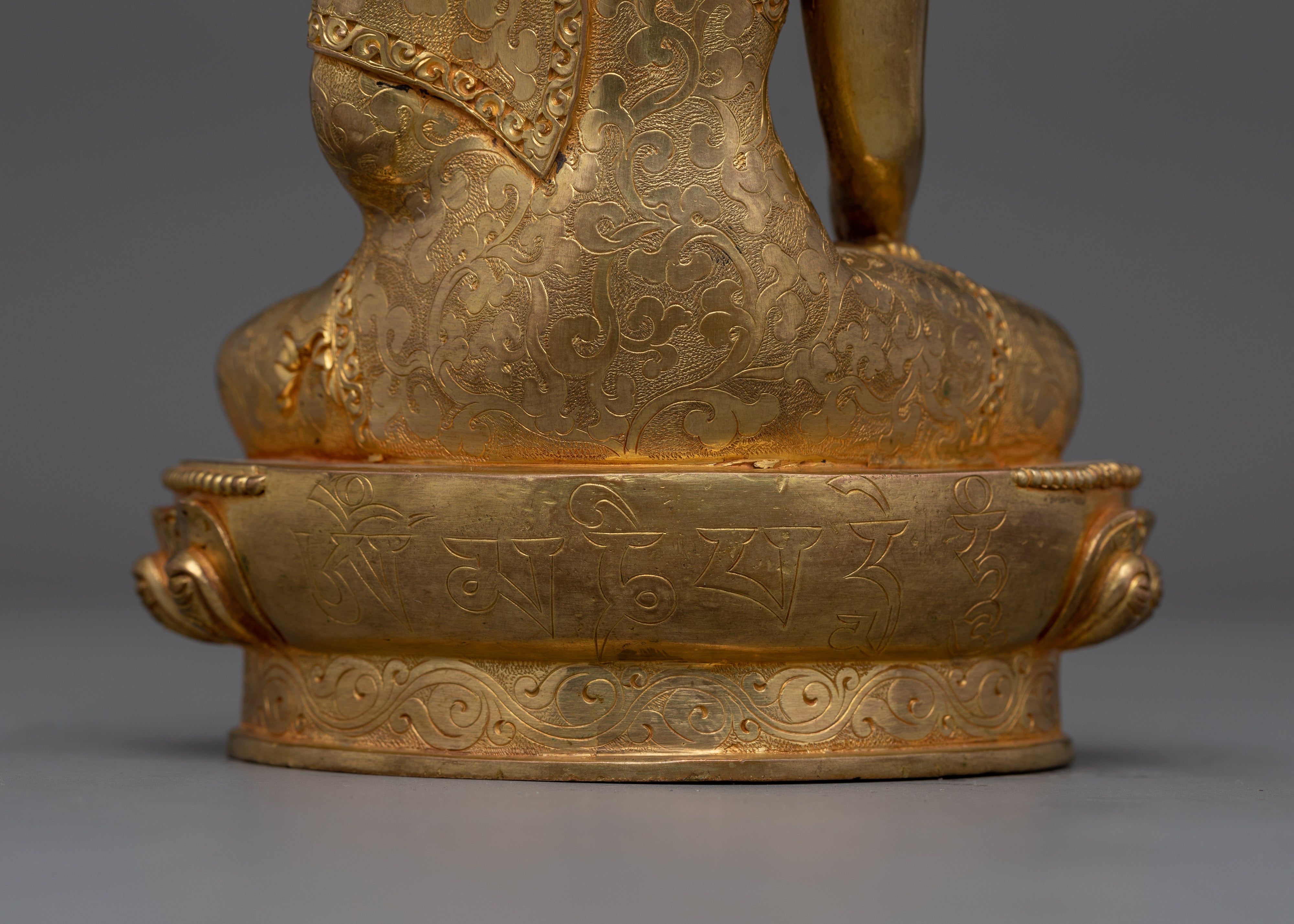 Meditation Shakyamuni Buddha Sculpture for Buddhist Altars | 24K Gold Gilded Buddhist Icon