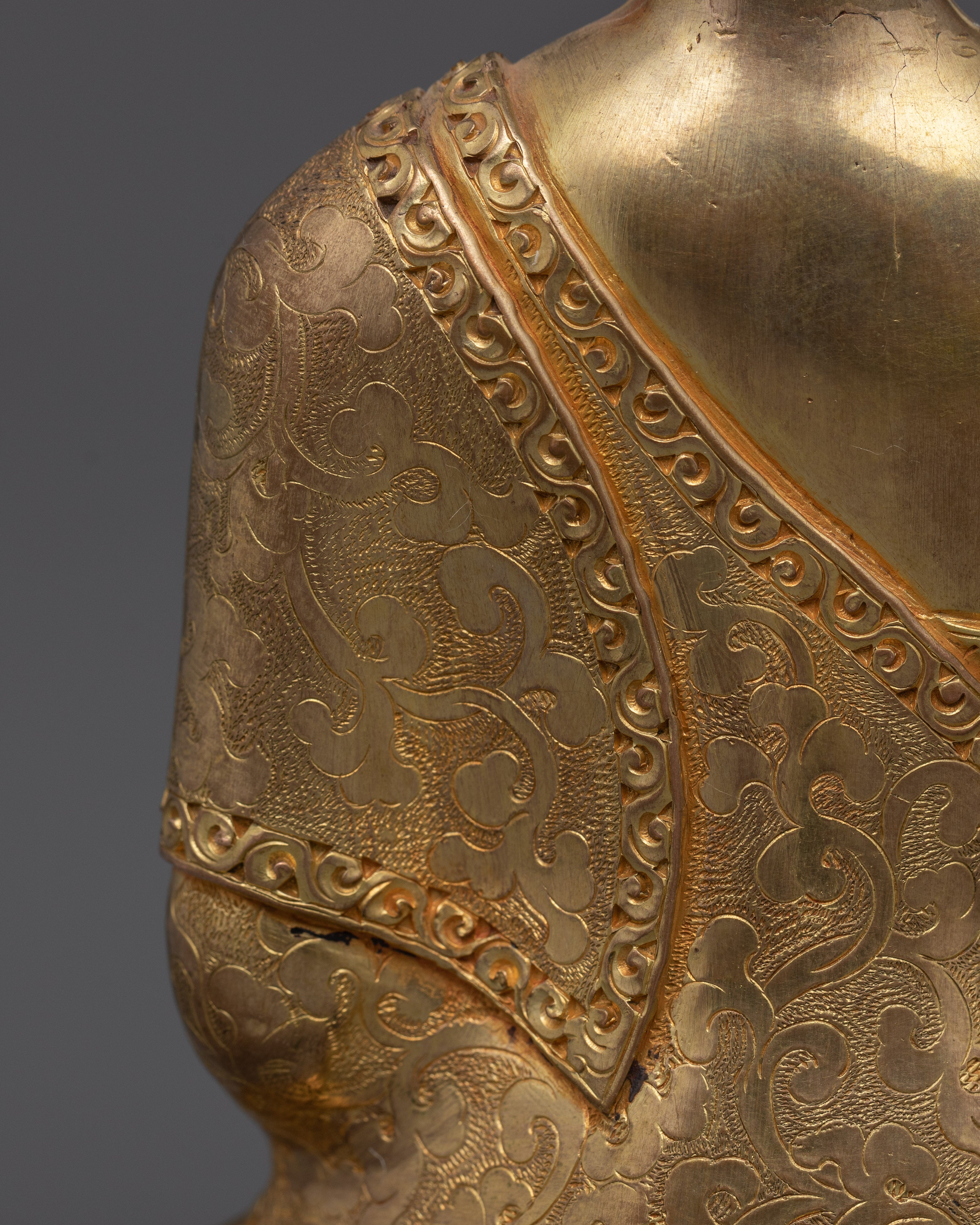 Meditation Shakyamuni Buddha Sculpture for Buddhist Altars | 24K Gold Gilded Buddhist Icon