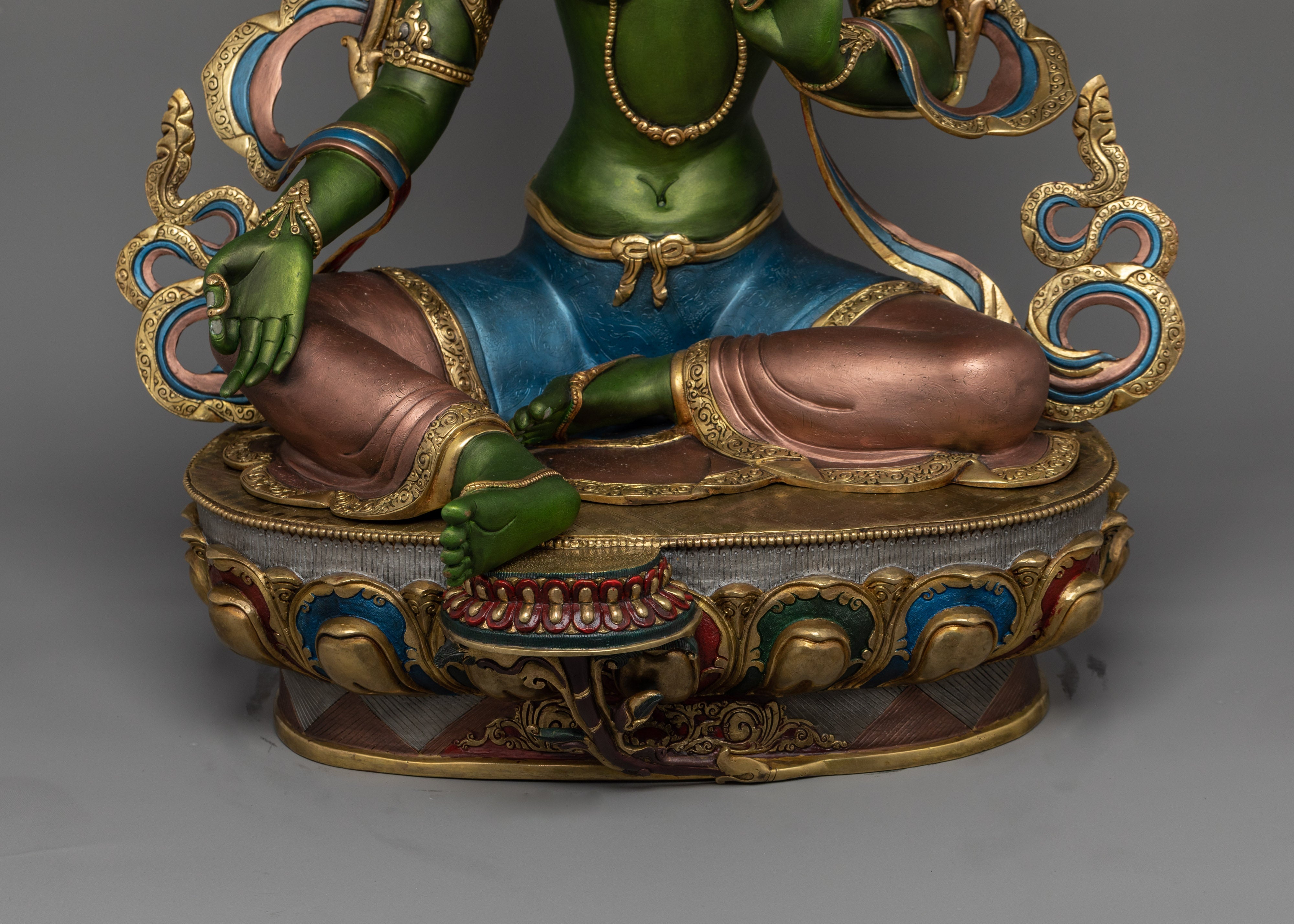 Healing Buddhist Deity Green Tara Figurine | The Compassionate Protector