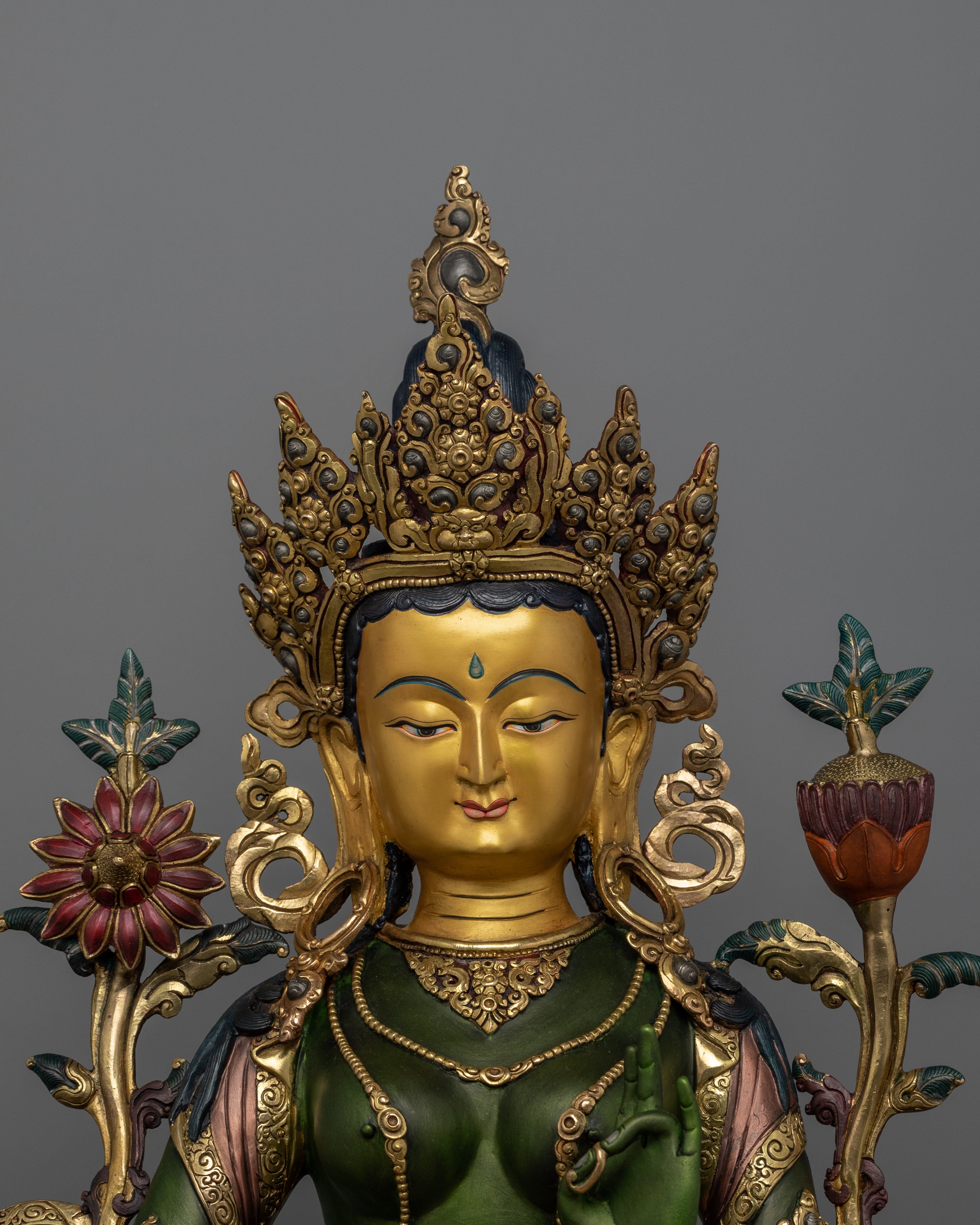 Healing Buddhist Deity Green Tara Figurine | The Compassionate Protector
