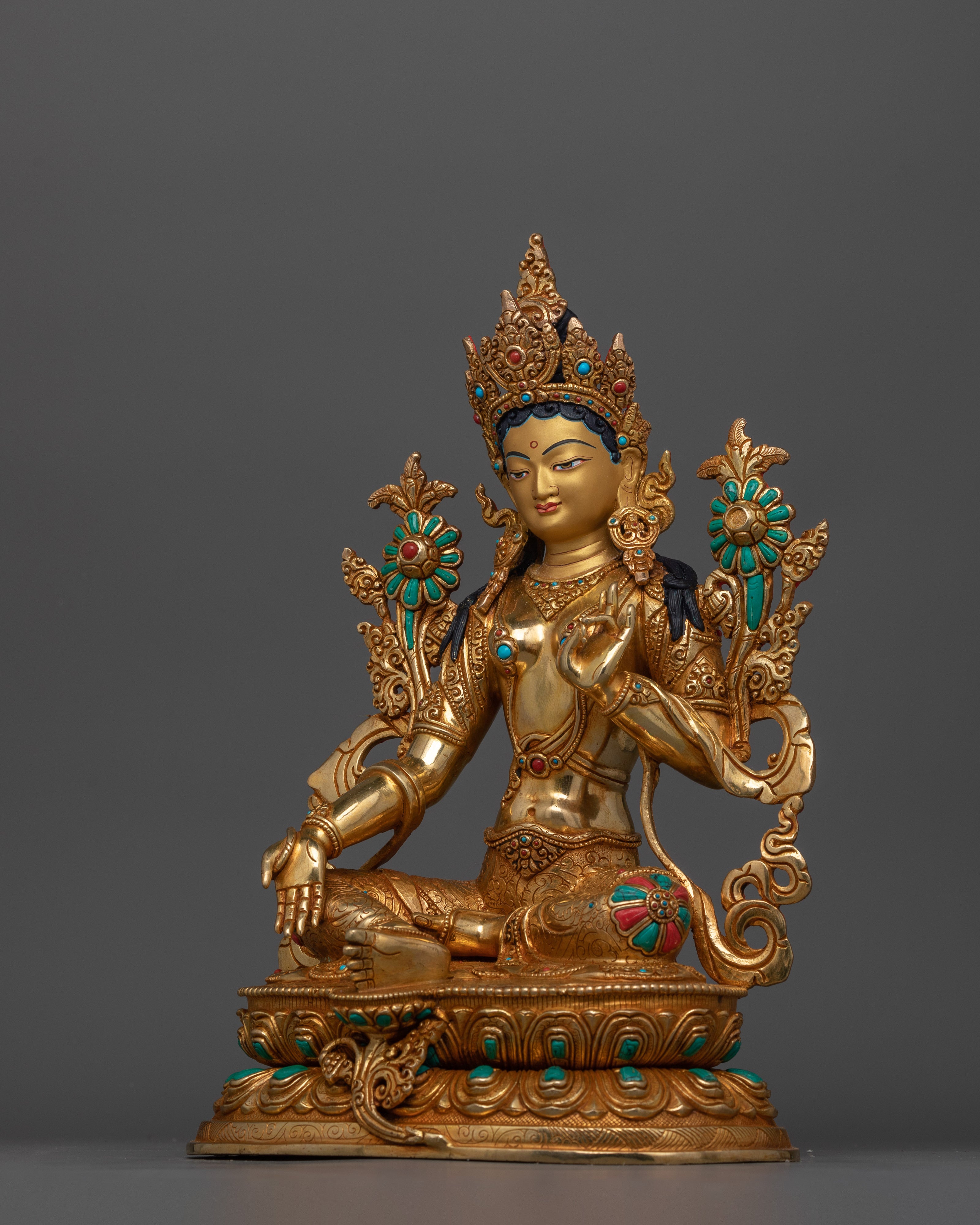 Buddhist Goddess Green Tara Sculpture | Mother of Liberation