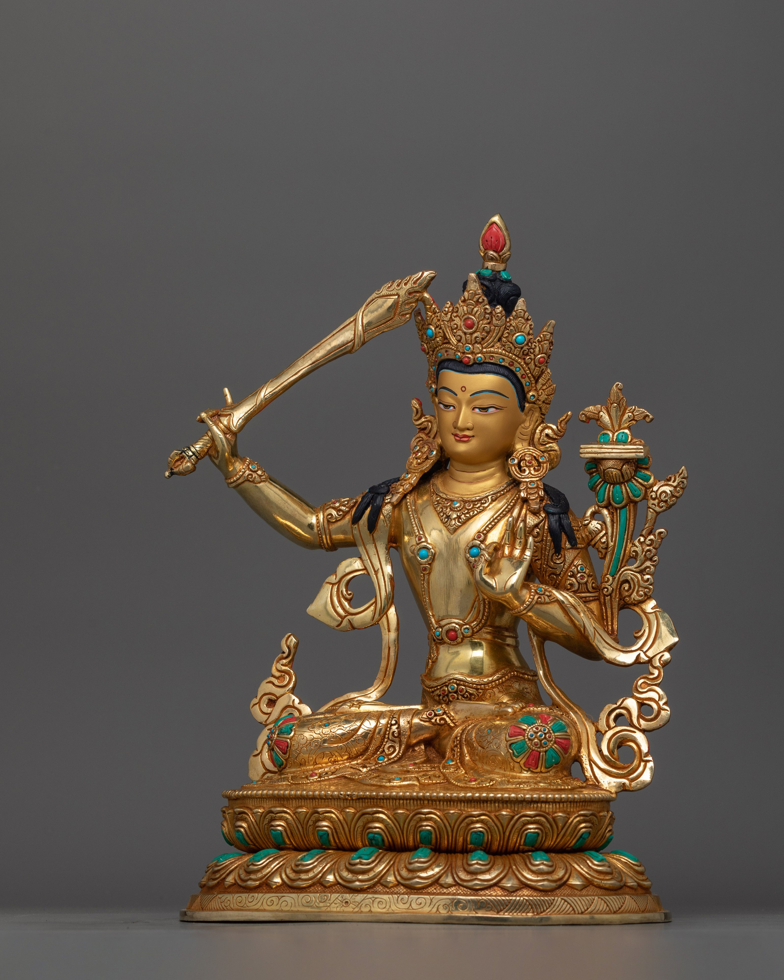 Spiritual Deity Manjughosa Statue (Manjushri) | The Bodhisattva of Wisdom