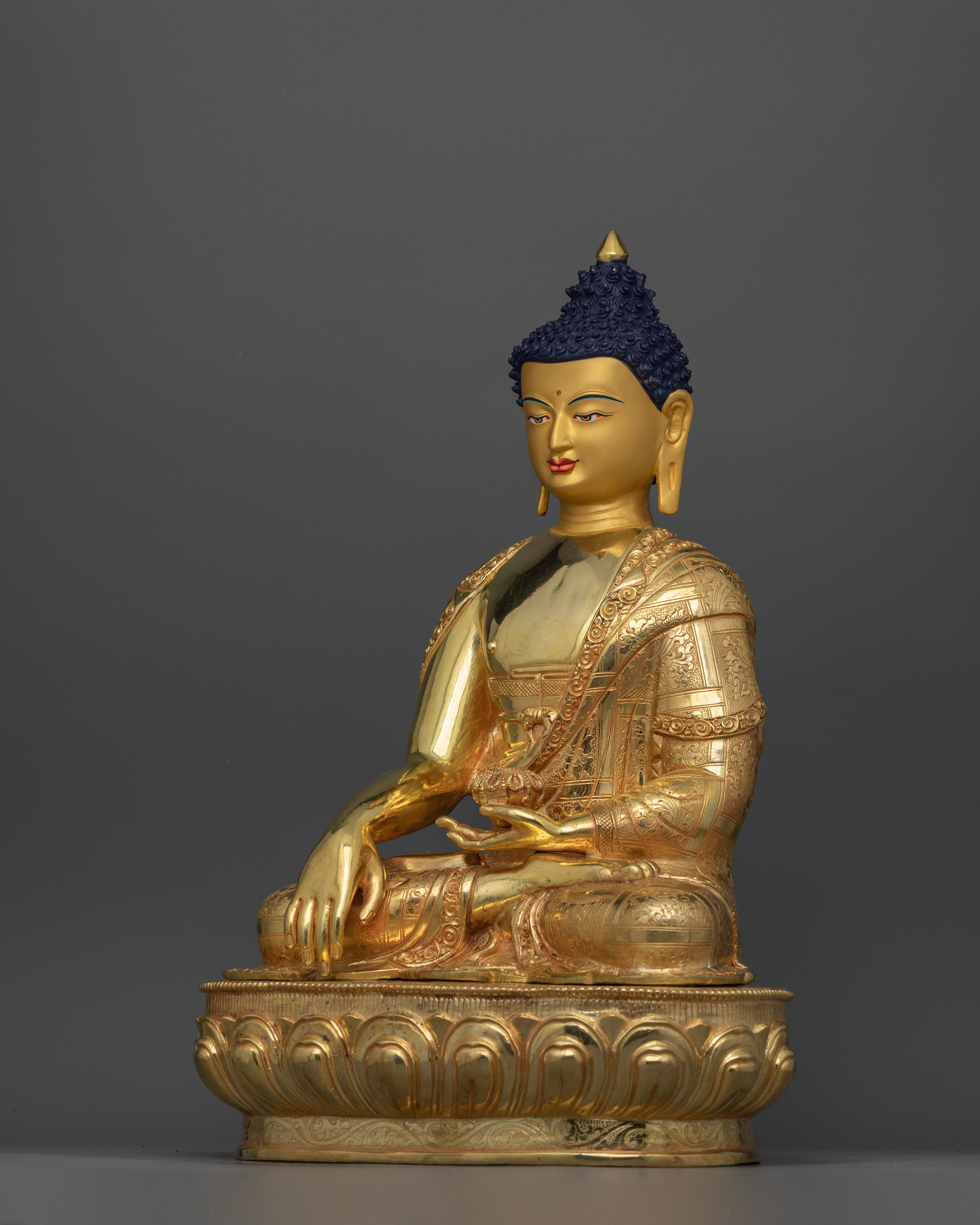 Historical Buddhist Shakyamuni Buddha Statue | 24K Gold Spiritual Tranquility Figurine