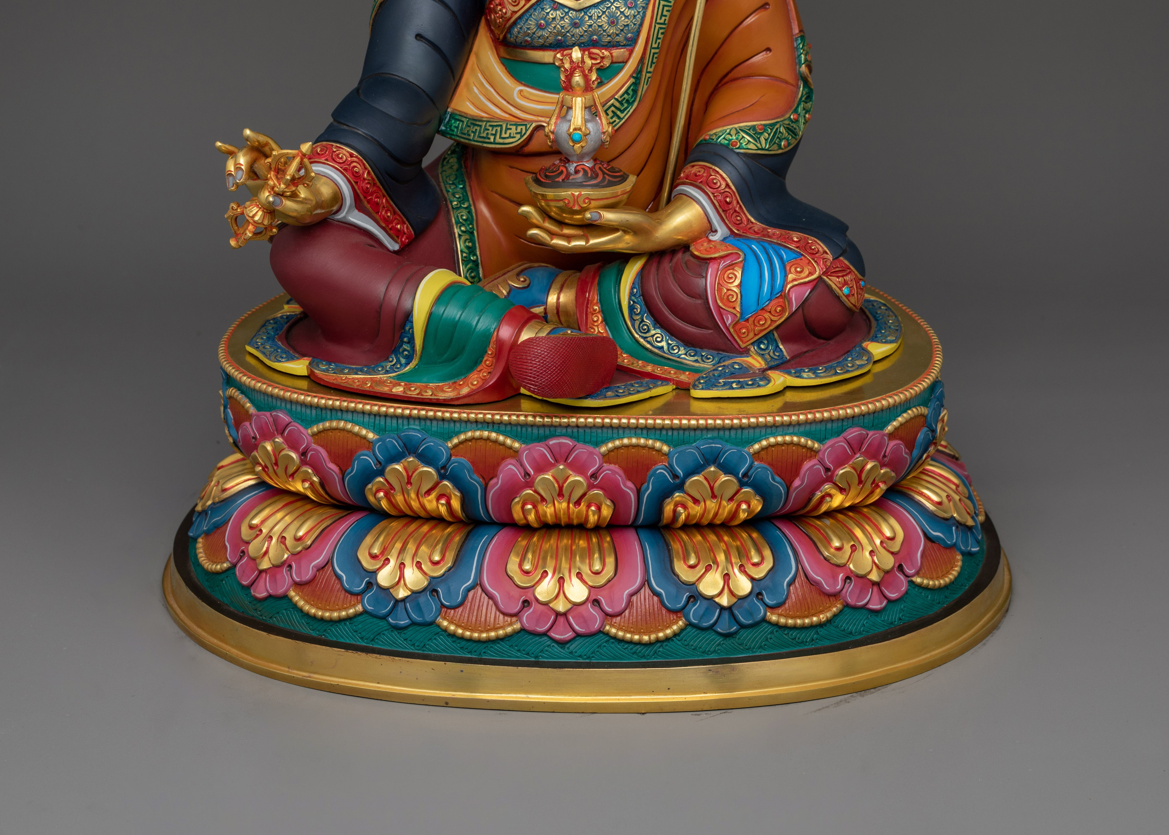 Lotus Born Buddhist Guru Rinpoche Sculpture | Handcrafted Buddhist Art for Spiritual Wisdom