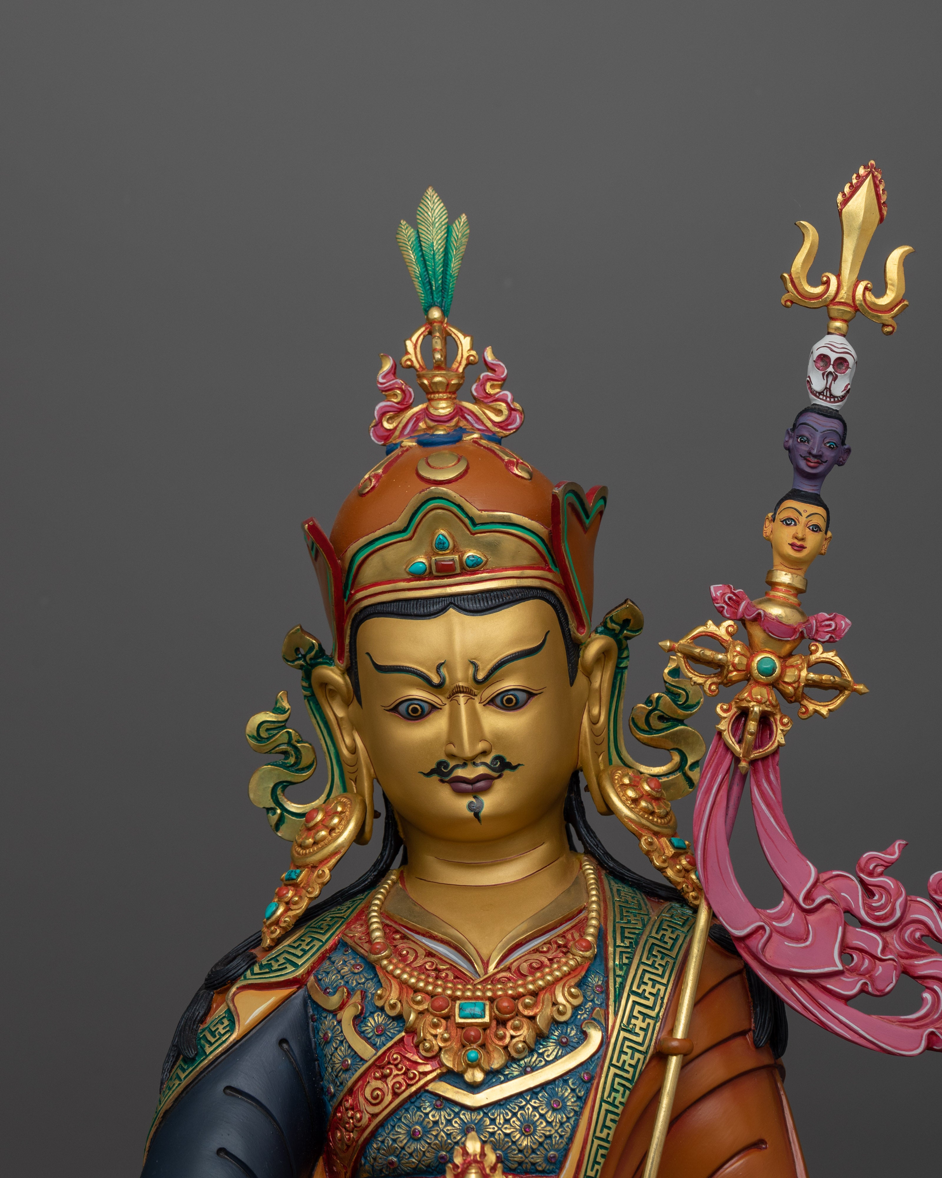 Lotus Born Buddhist Guru Rinpoche Sculpture | Handcrafted Buddhist Art for Spiritual Wisdom