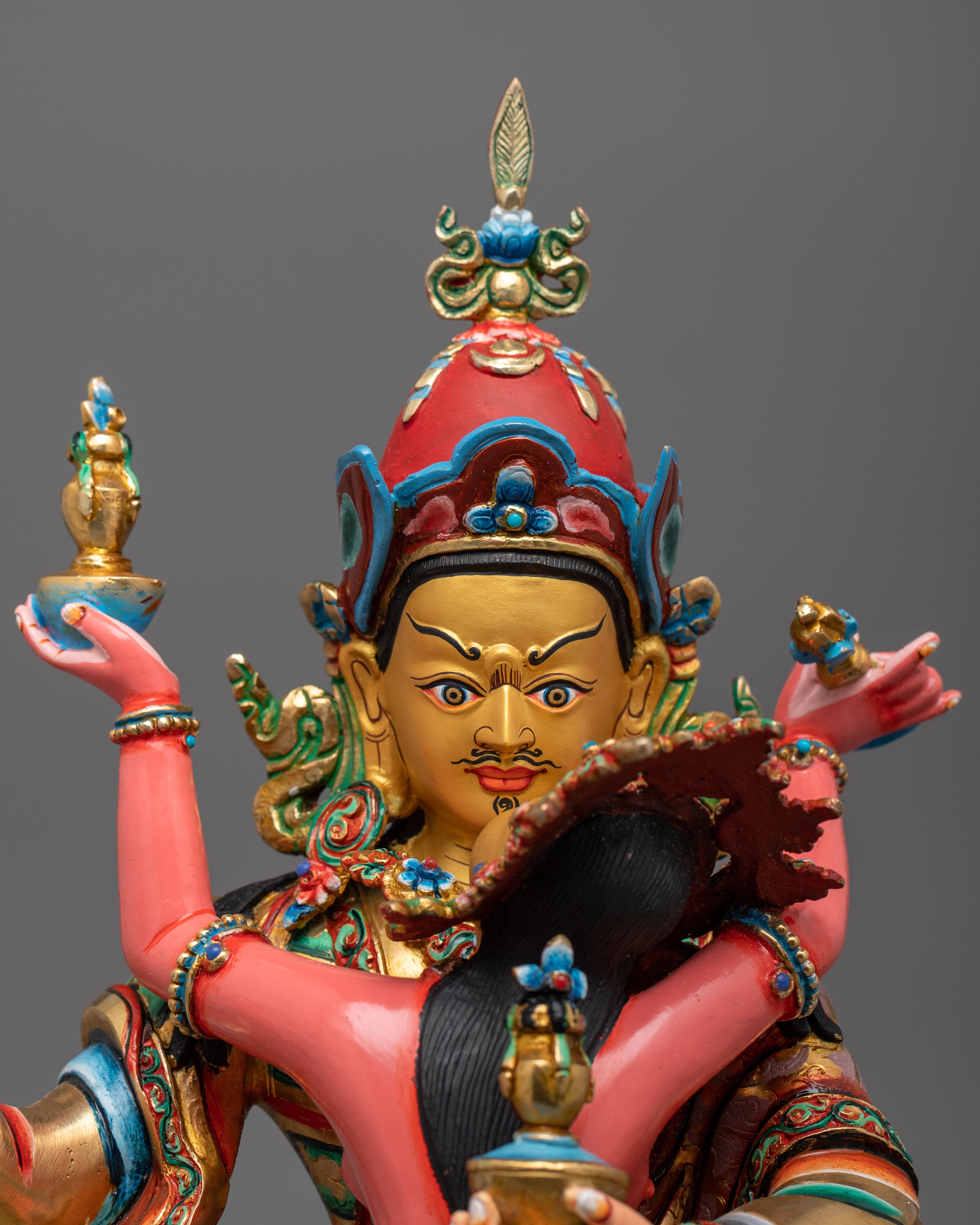 Guru Rinpoche with Consort in Yab-Yum figurine | Buddhist Art for Meditation and Shrine Decor