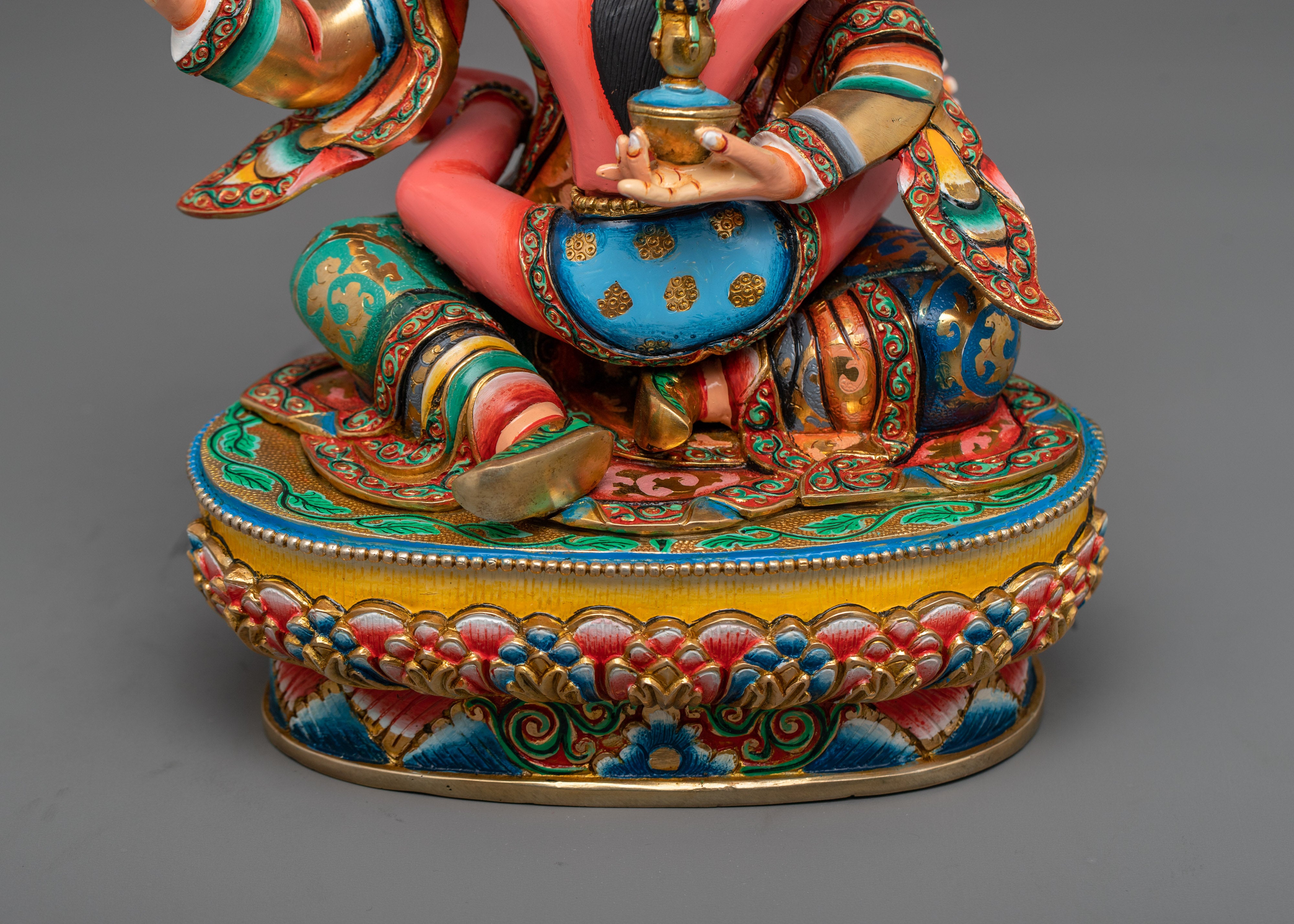Guru Rinpoche with Consort in Yab-Yum figurine | Buddhist Art for Meditation and Shrine Decor