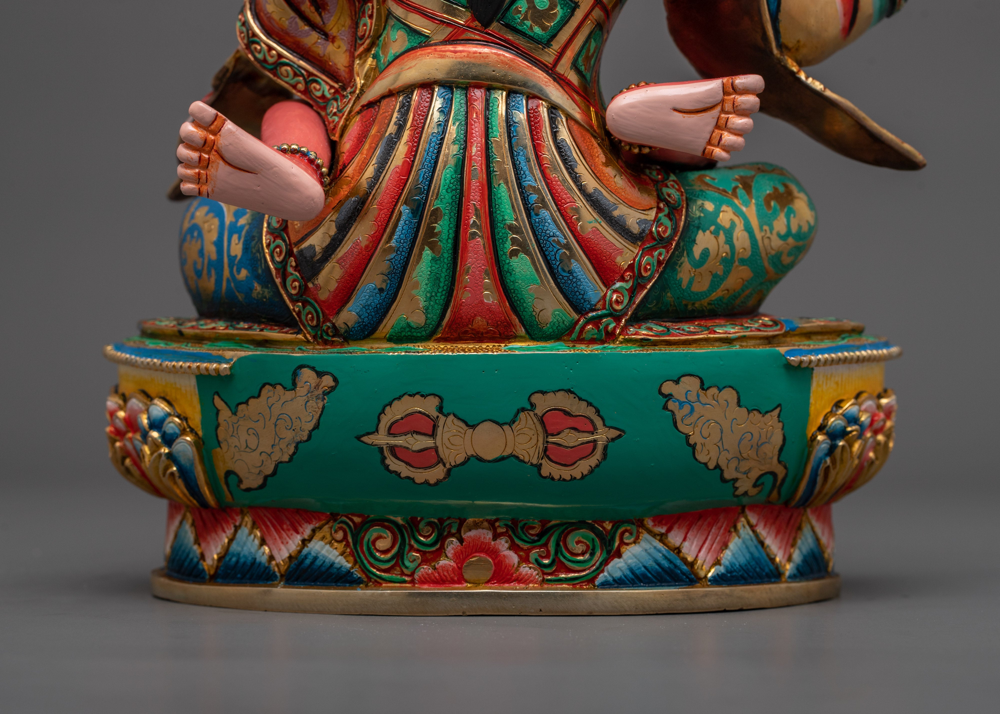 Guru Rinpoche with Consort in Yab-Yum figurine | Buddhist Art for Meditation and Shrine Decor