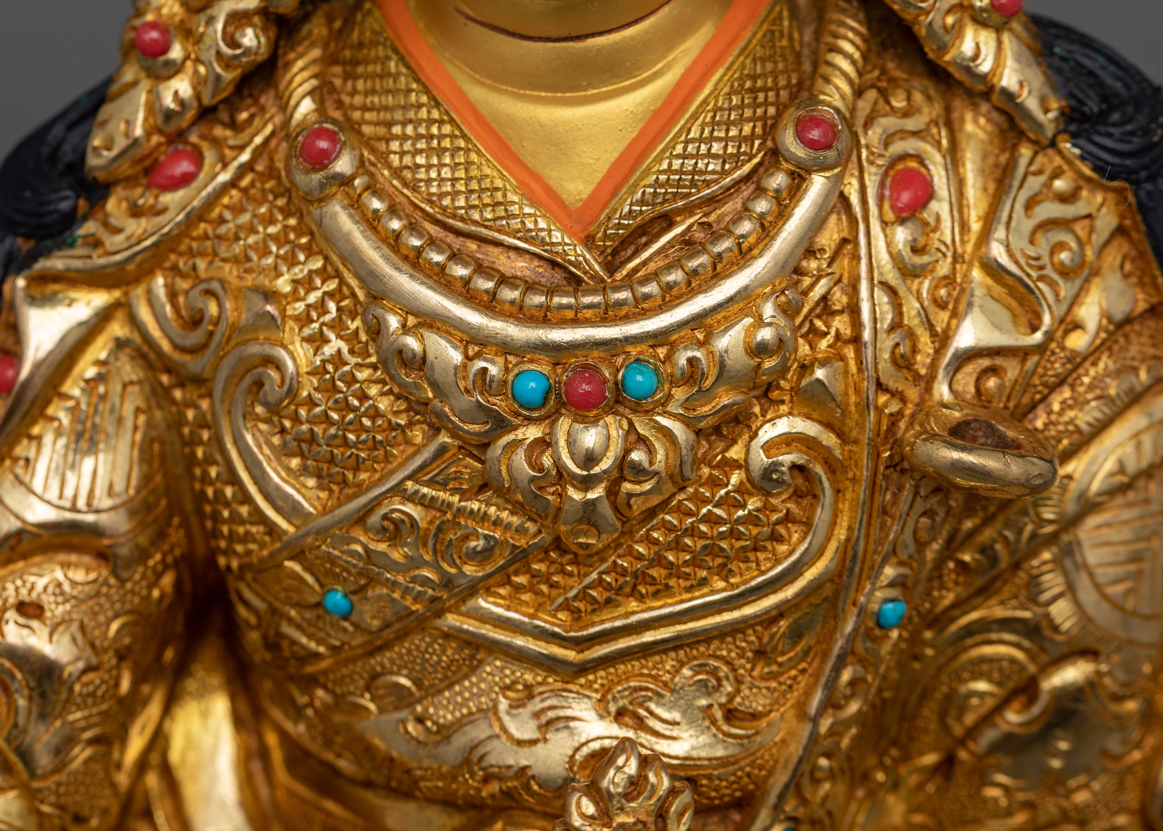 Guru Rinpoche Tibetan Tantric Master Sculpture | Symbol of Spiritual Power and Protection