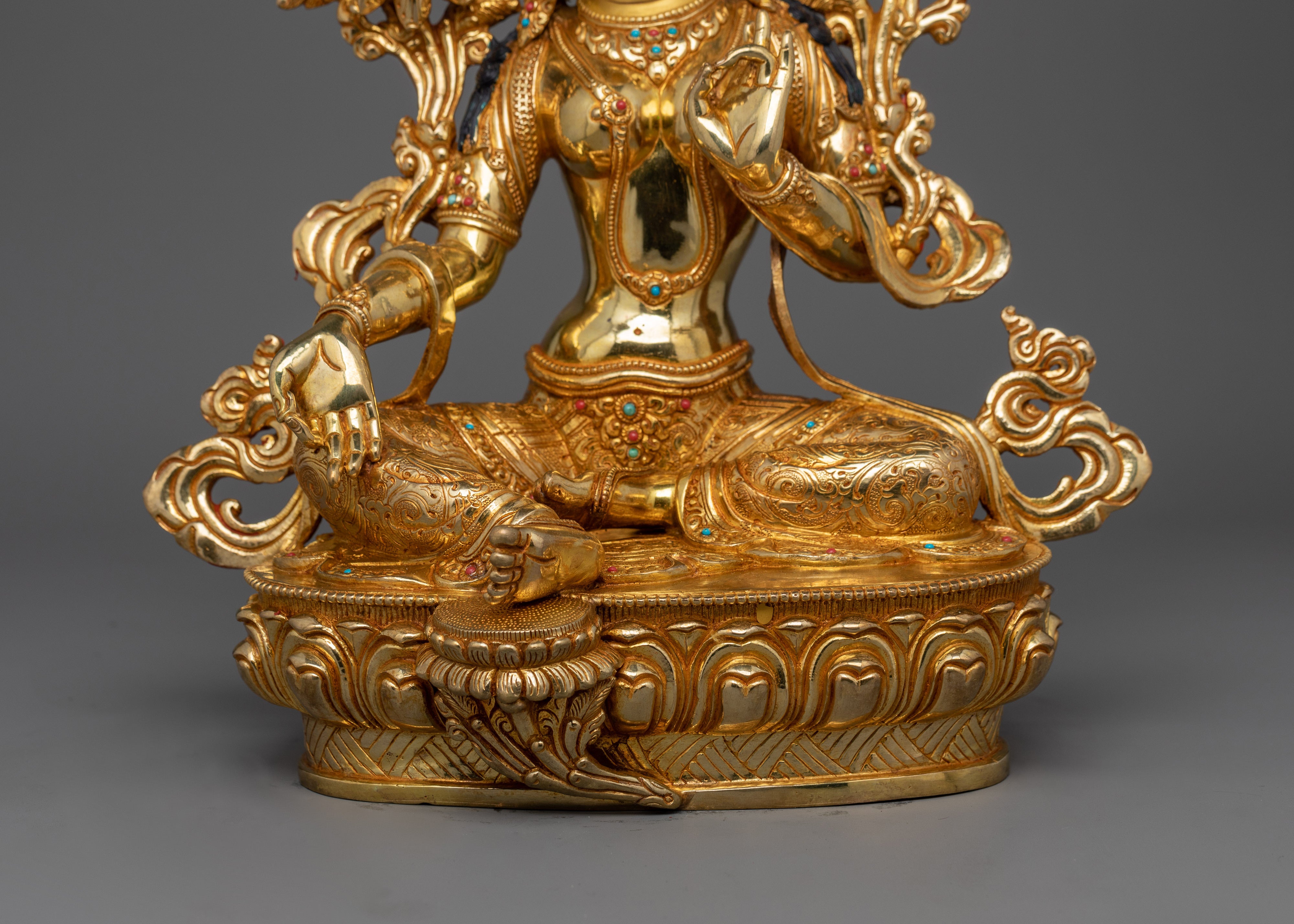 Buddhist Jetsun Dolma Green Tara Sculpture | Compassionate and Protective Buddha