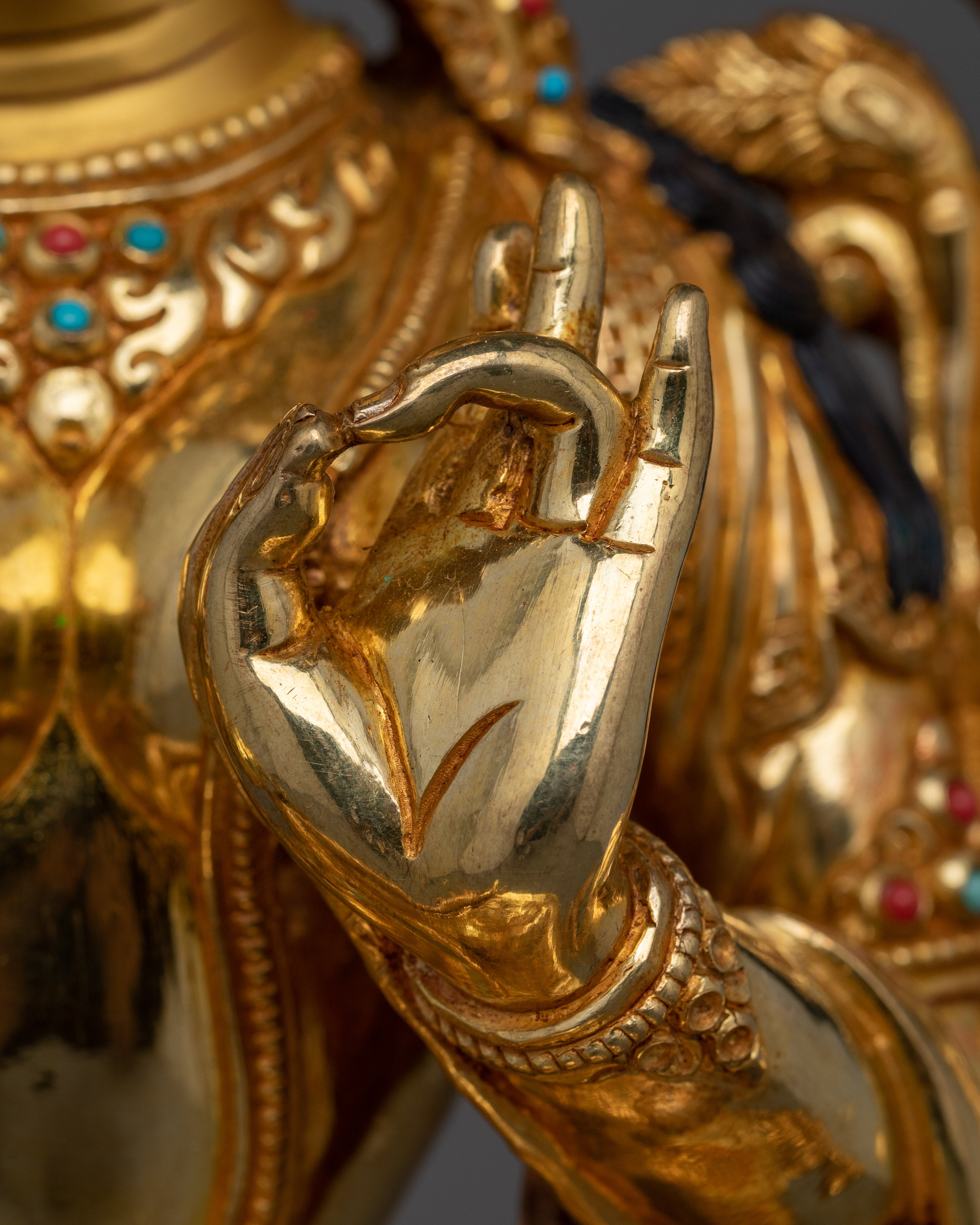 Buddhist Jetsun Dolma Green Tara Sculpture | Compassionate and Protective Buddha