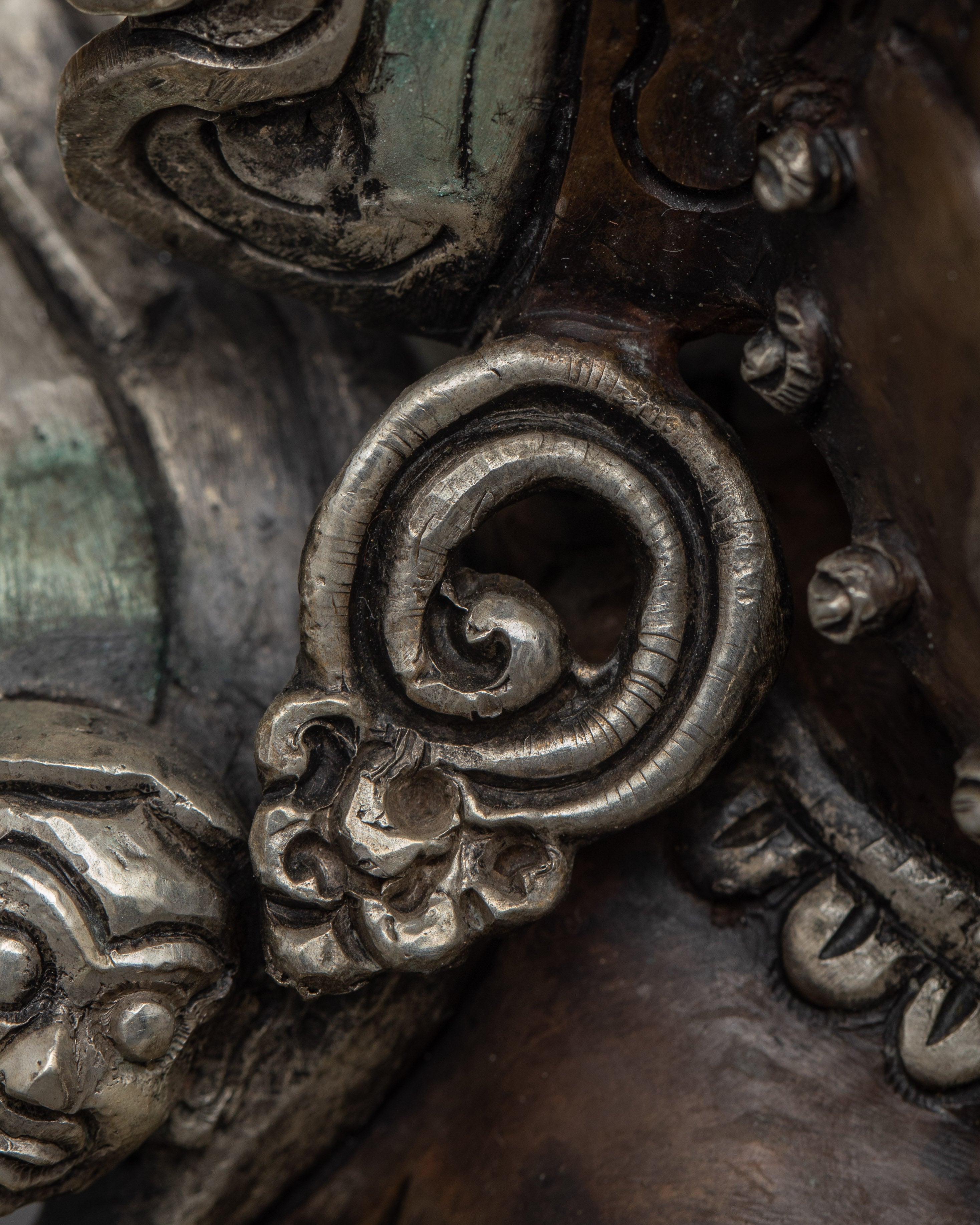 Handcrafted Silver-Plated Begtse Chen Statue | Protector Deity for Spiritual Harmony