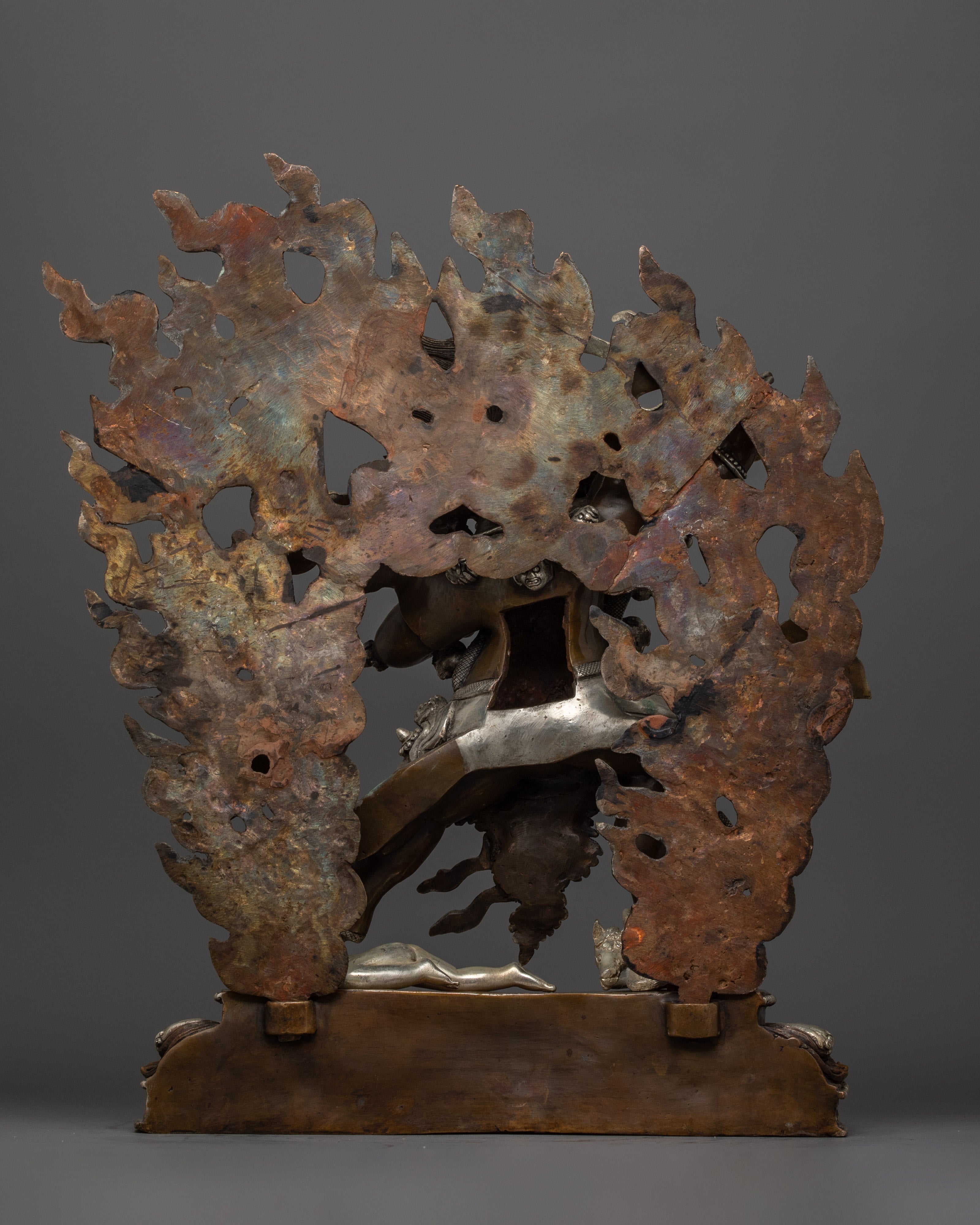 Handcrafted Silver-Plated Begtse Chen Statue | Protector Deity for Spiritual Harmony