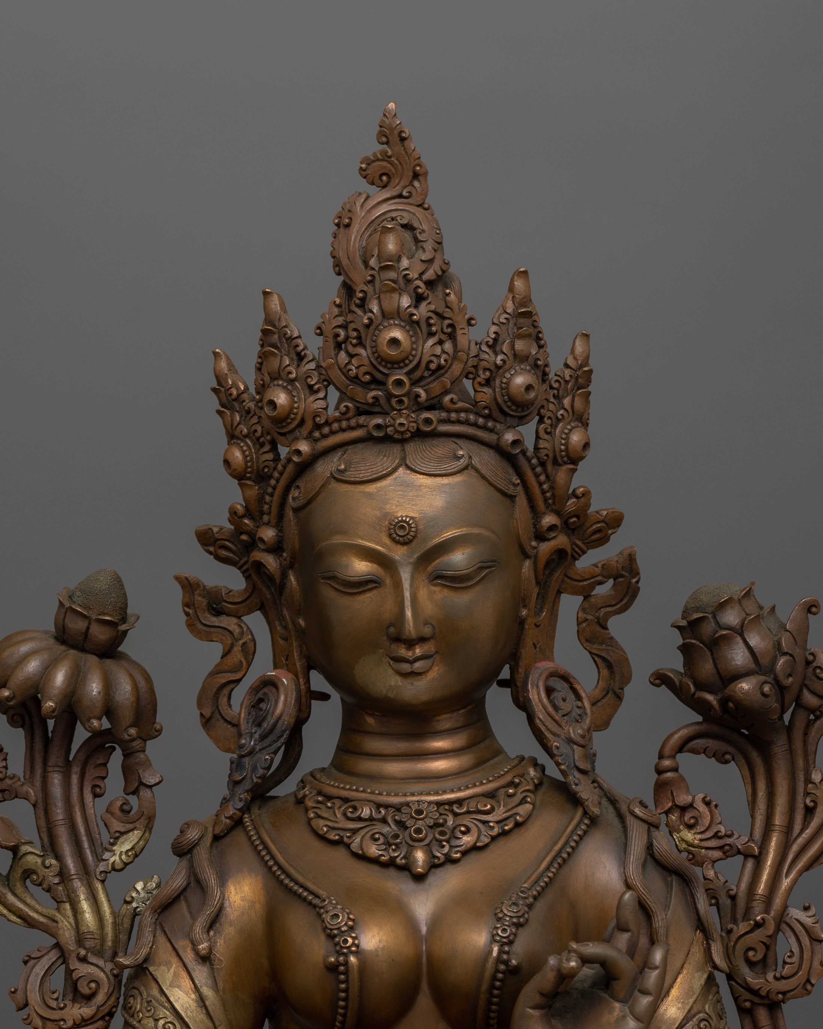 Healing Green Tara Statue for Shrine | Goddess of Compassion and Protection
