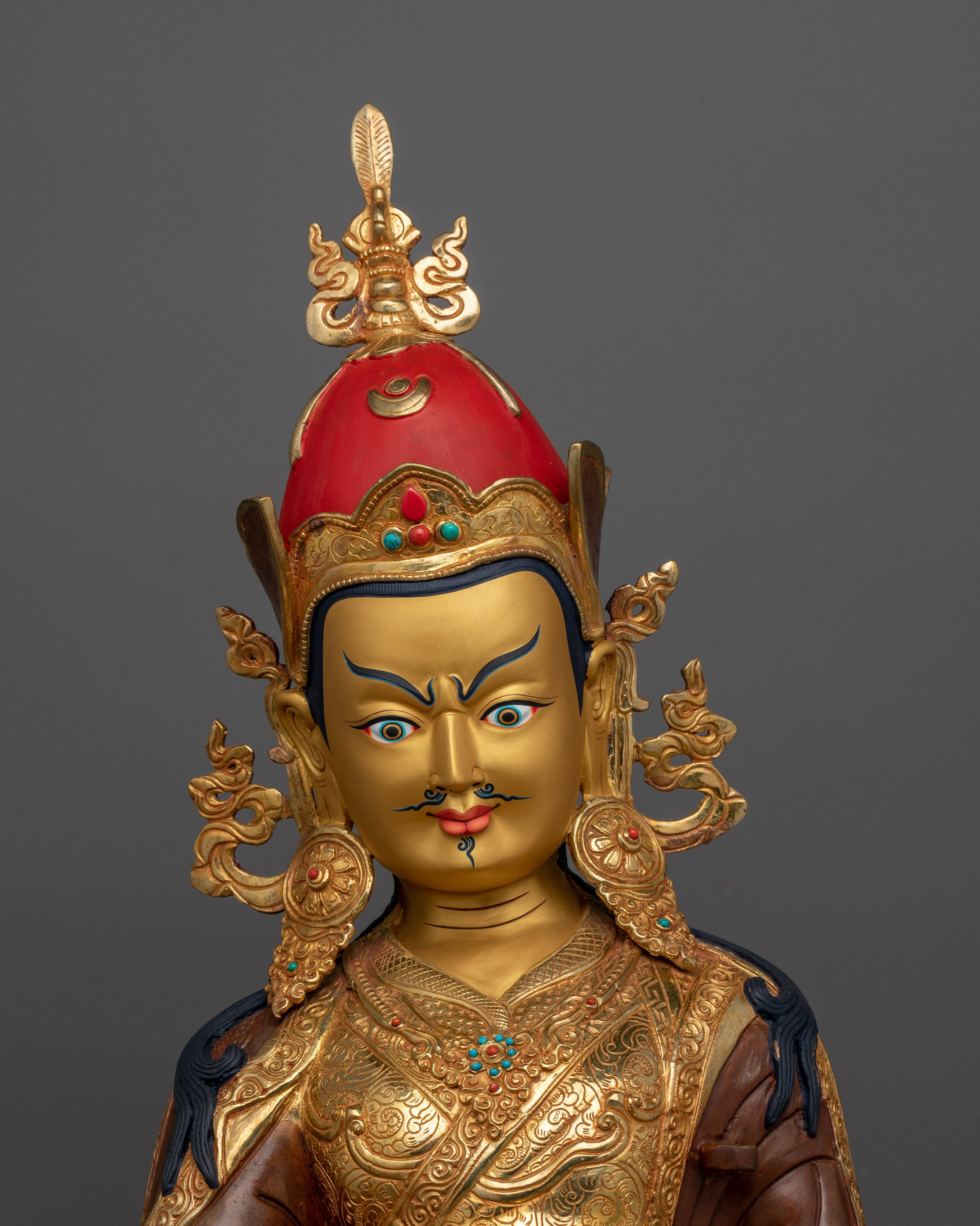 Guru Rinpoche Oxidized Copper Sculpture | Lotus Born Tantric Master