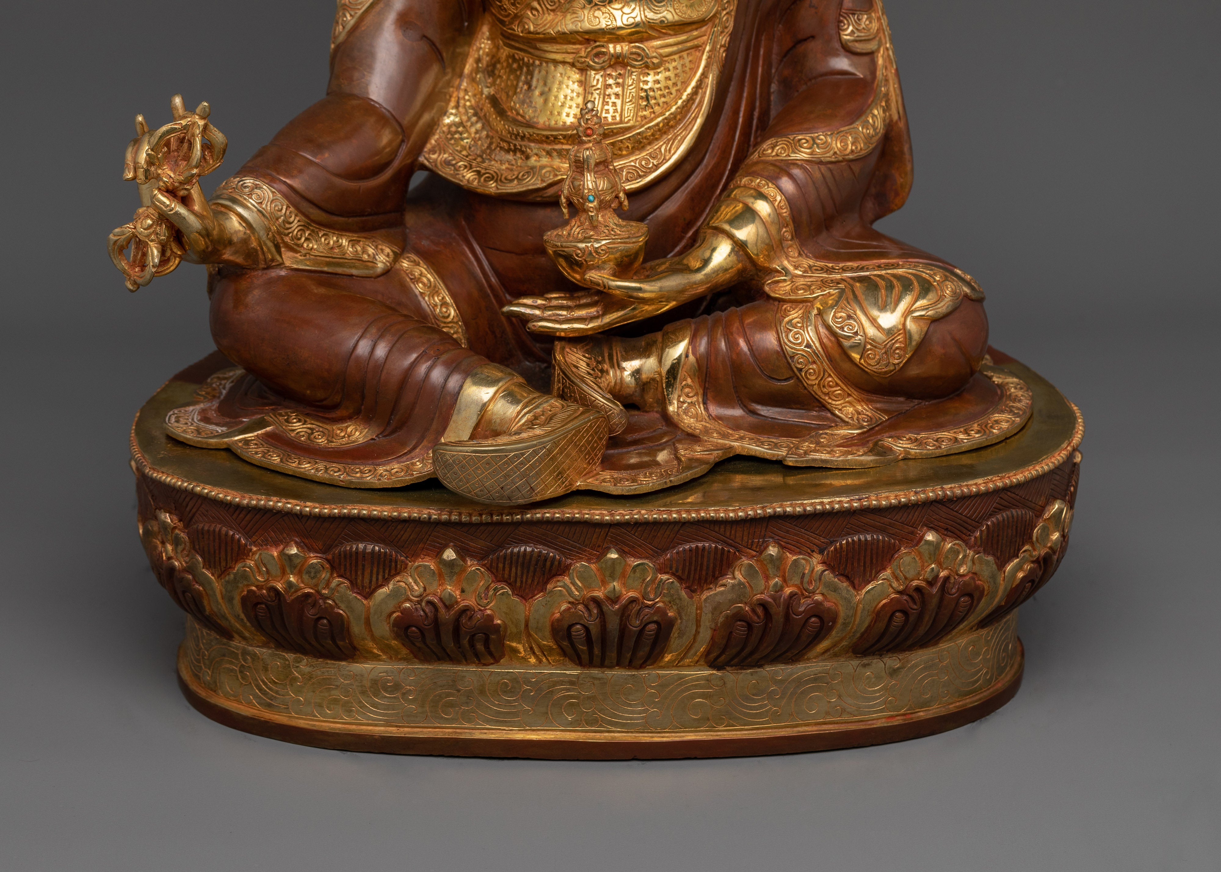 Guru Rinpoche Oxidized Copper Sculpture | Lotus Born Tantric Master