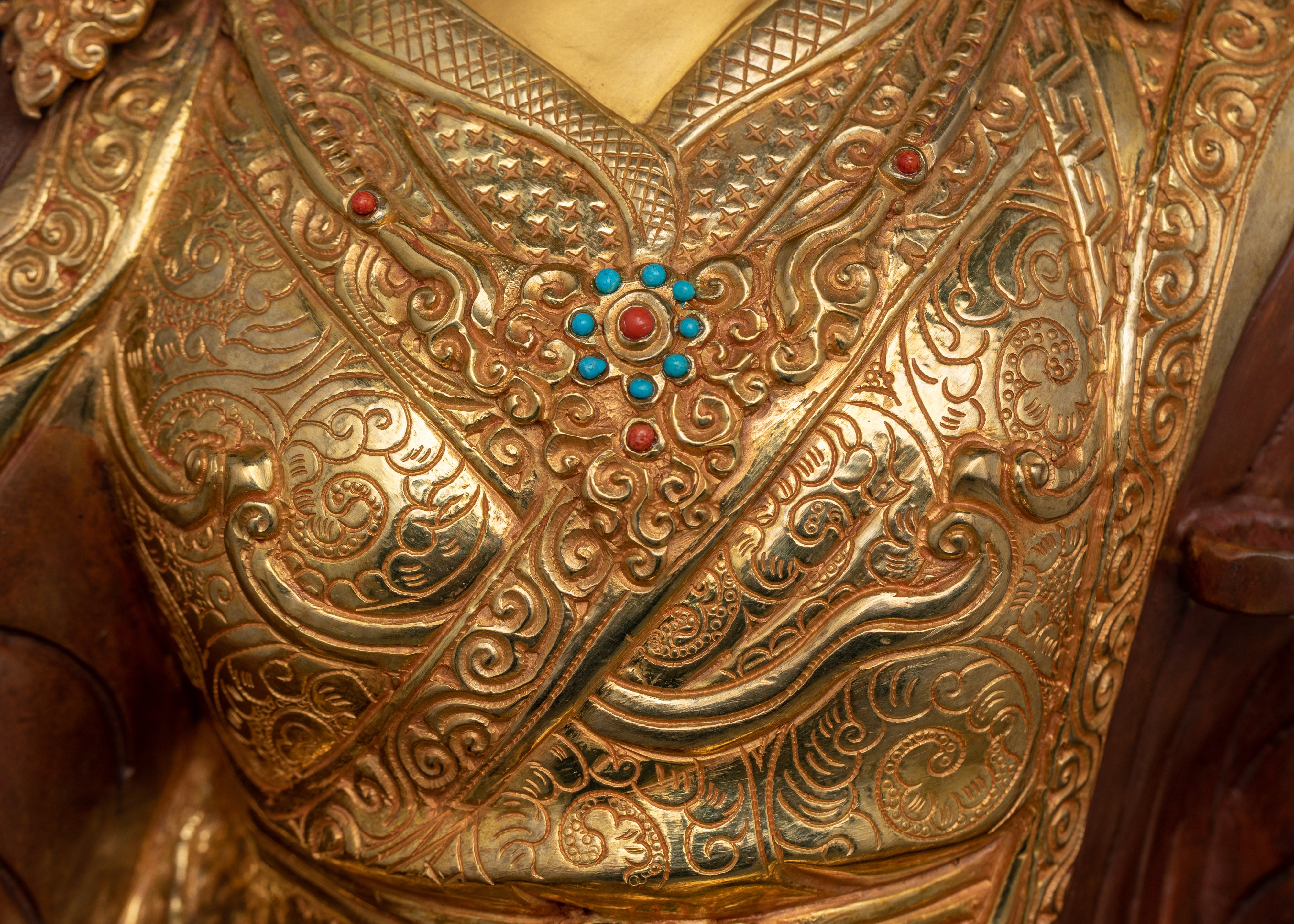 Guru Rinpoche Oxidized Copper Sculpture | Lotus Born Tantric Master