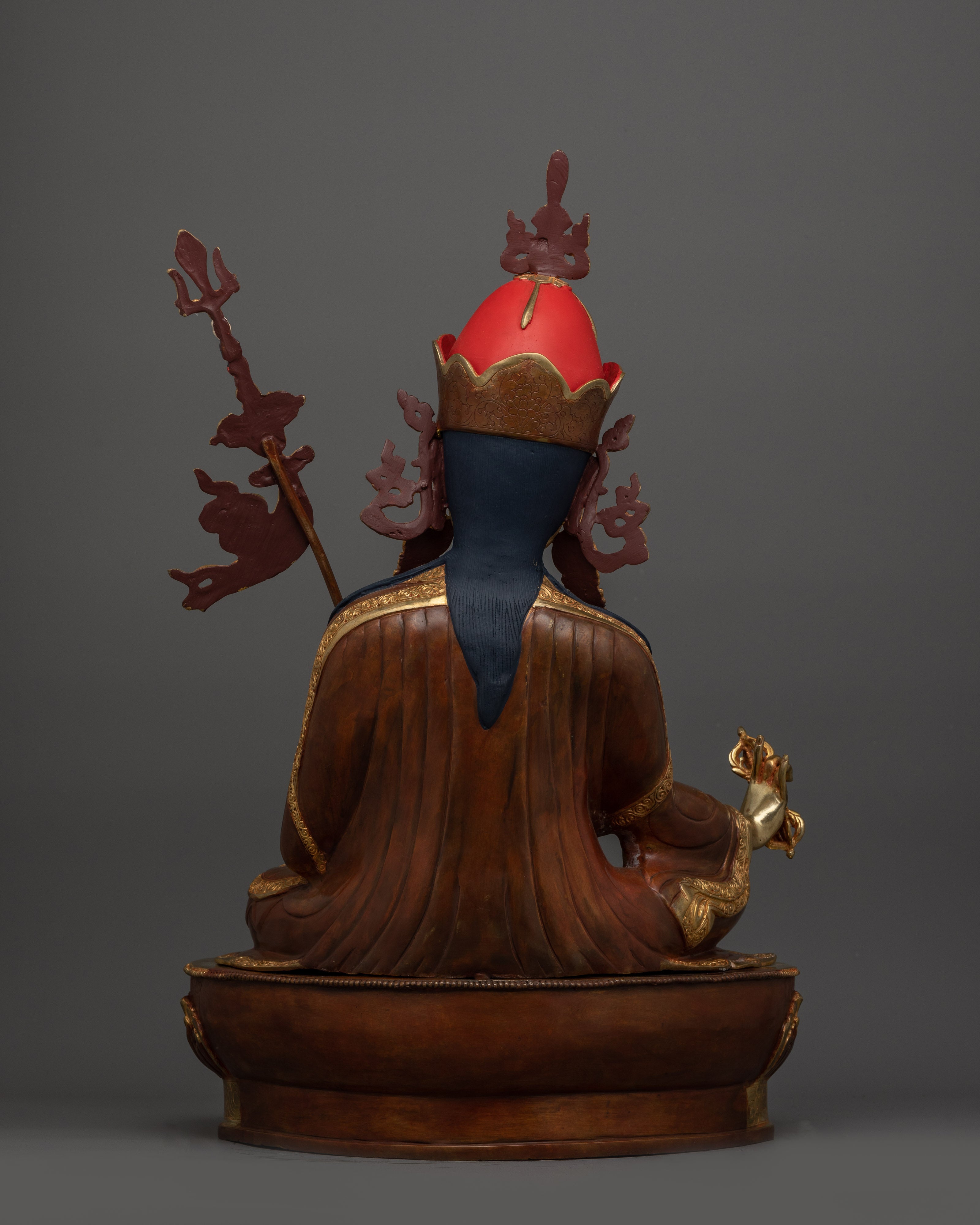 Guru Rinpoche Oxidized Copper Sculpture | Lotus Born Tantric Master