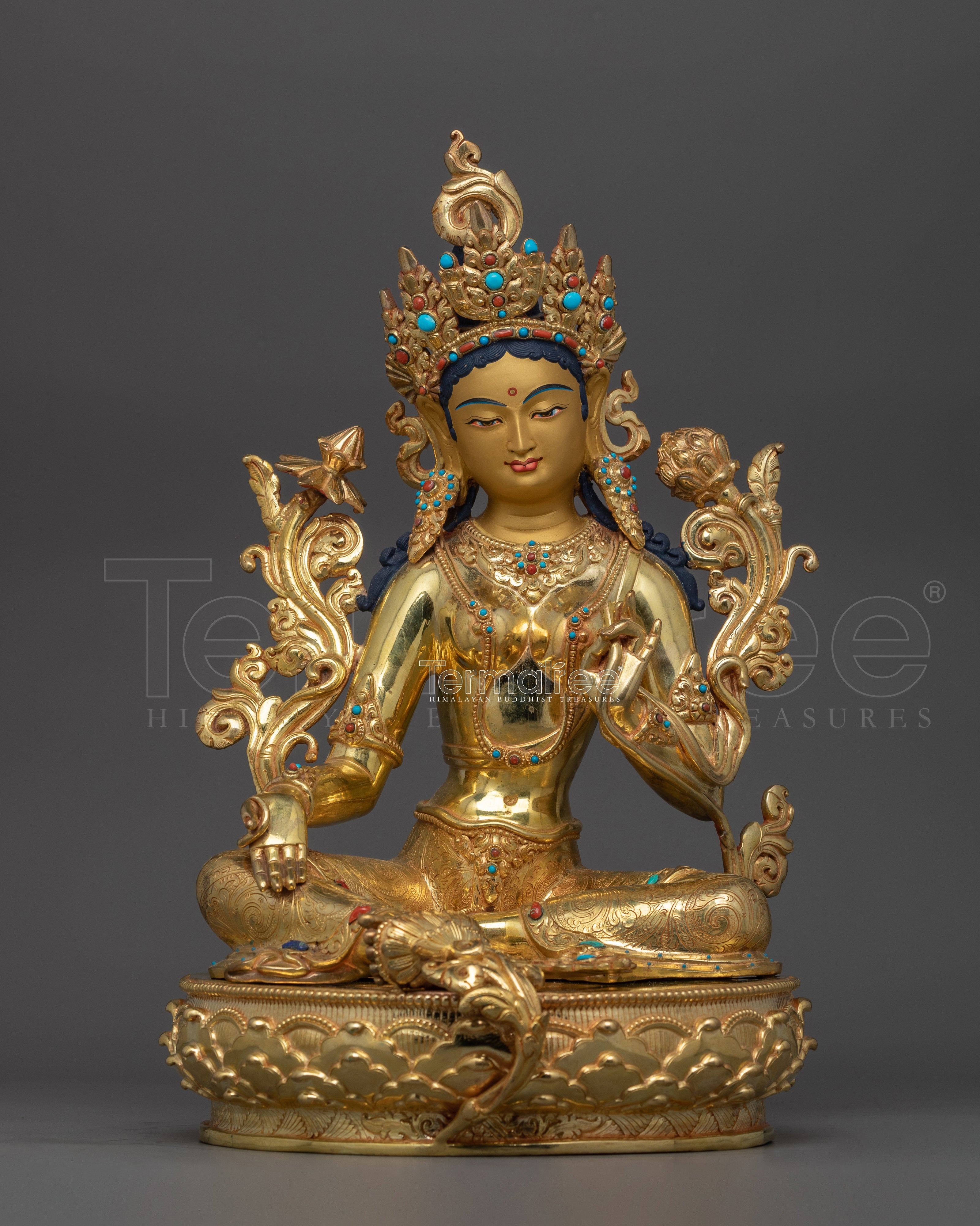 Compassionate Healing Energy Green Tara Statue | Mother of All Buddha