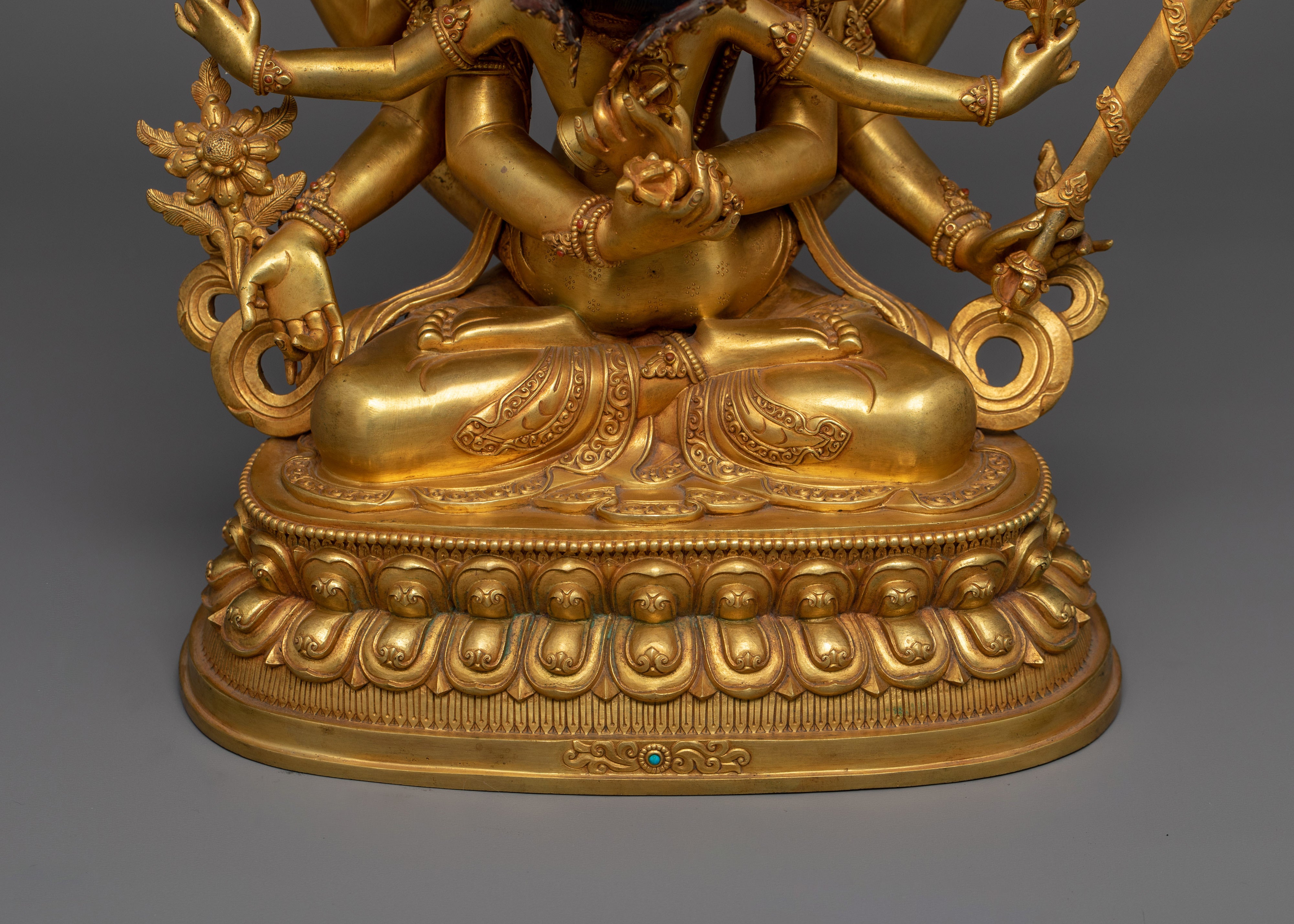 Gold Gilded Guhyasamaja 13 Inch Statue | The Mystery of Tathāgatahood Buddhahood