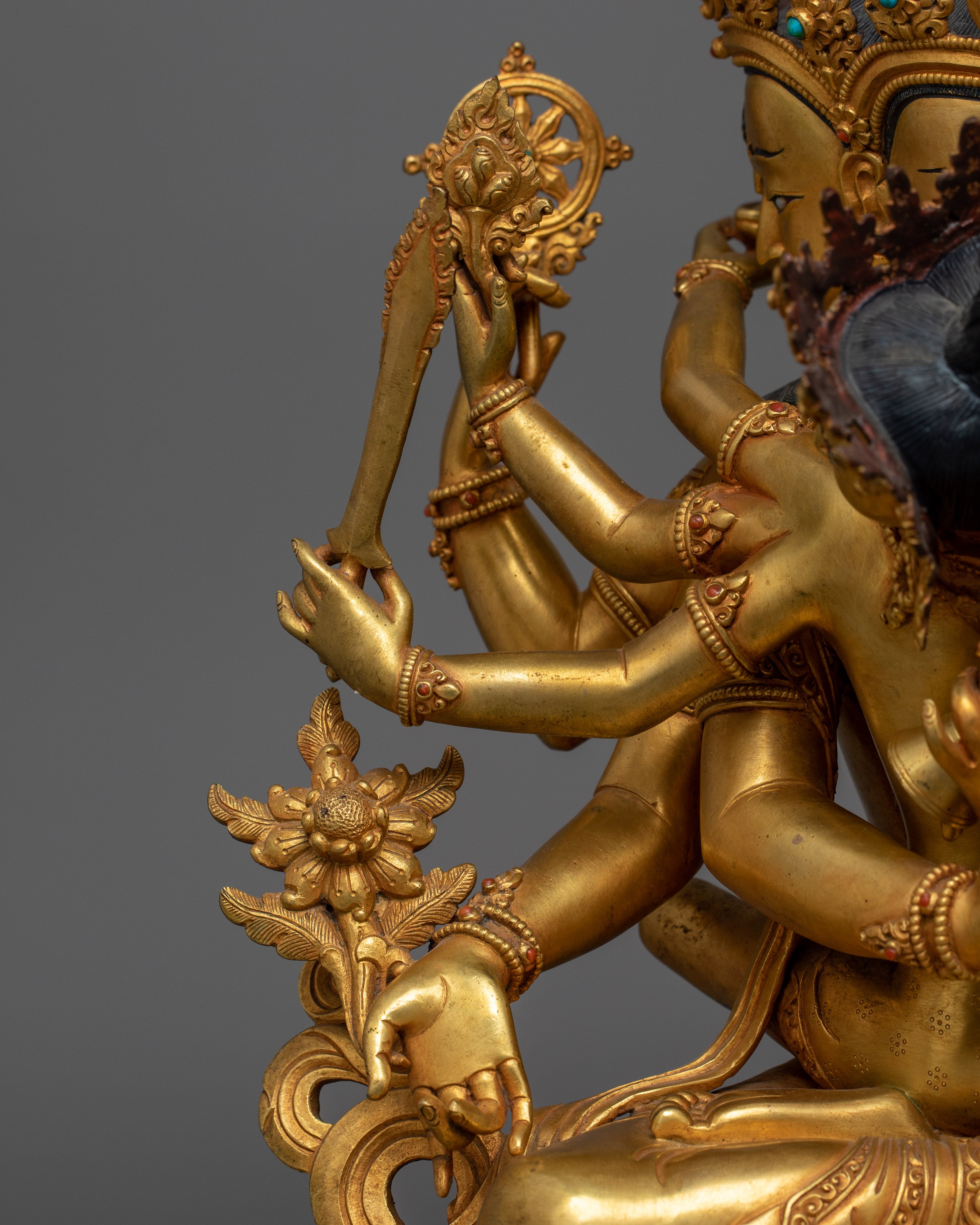 Gold Gilded Guhyasamaja 13 Inch Statue | The Mystery of Tathāgatahood Buddhahood
