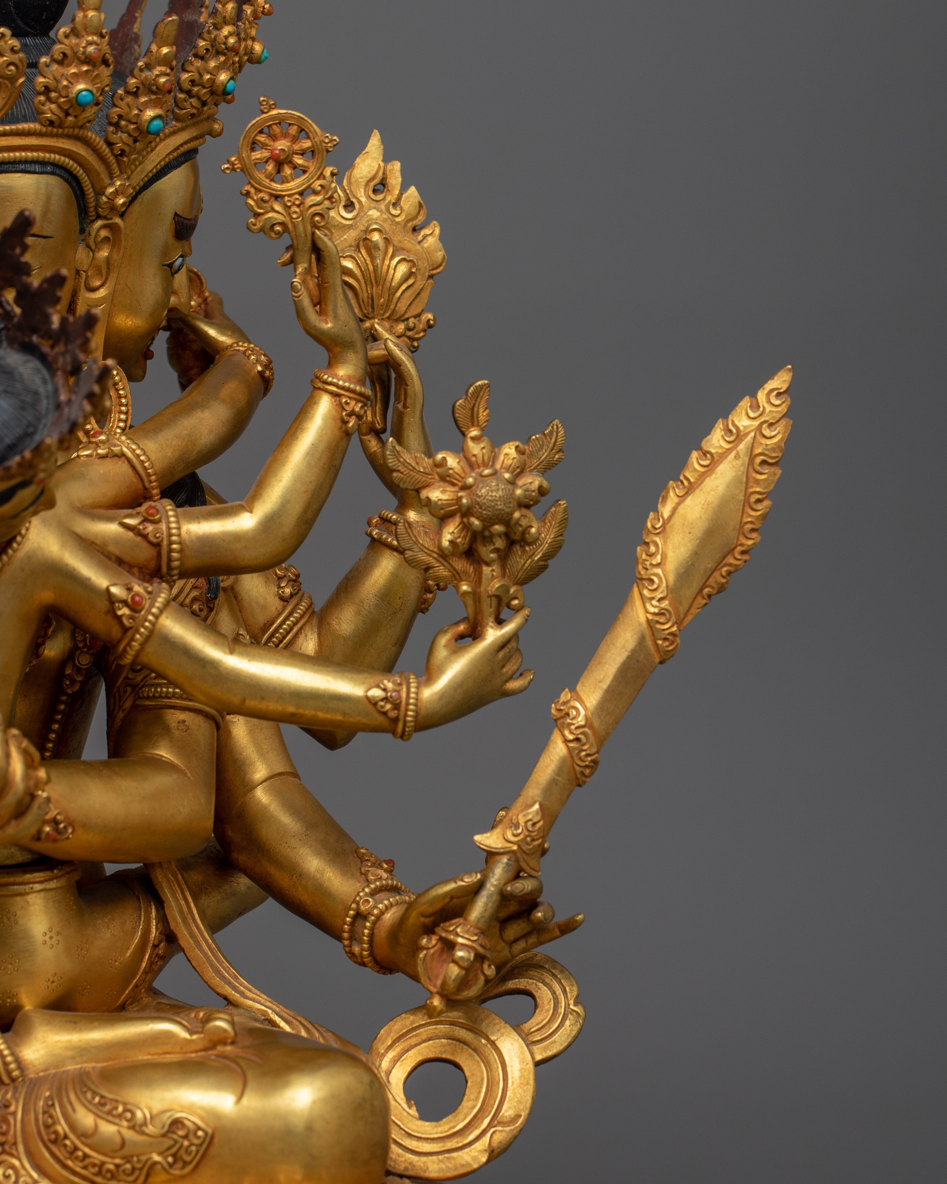 Gold Gilded Guhyasamaja 13 Inch Statue | The Mystery of Tathāgatahood Buddhahood