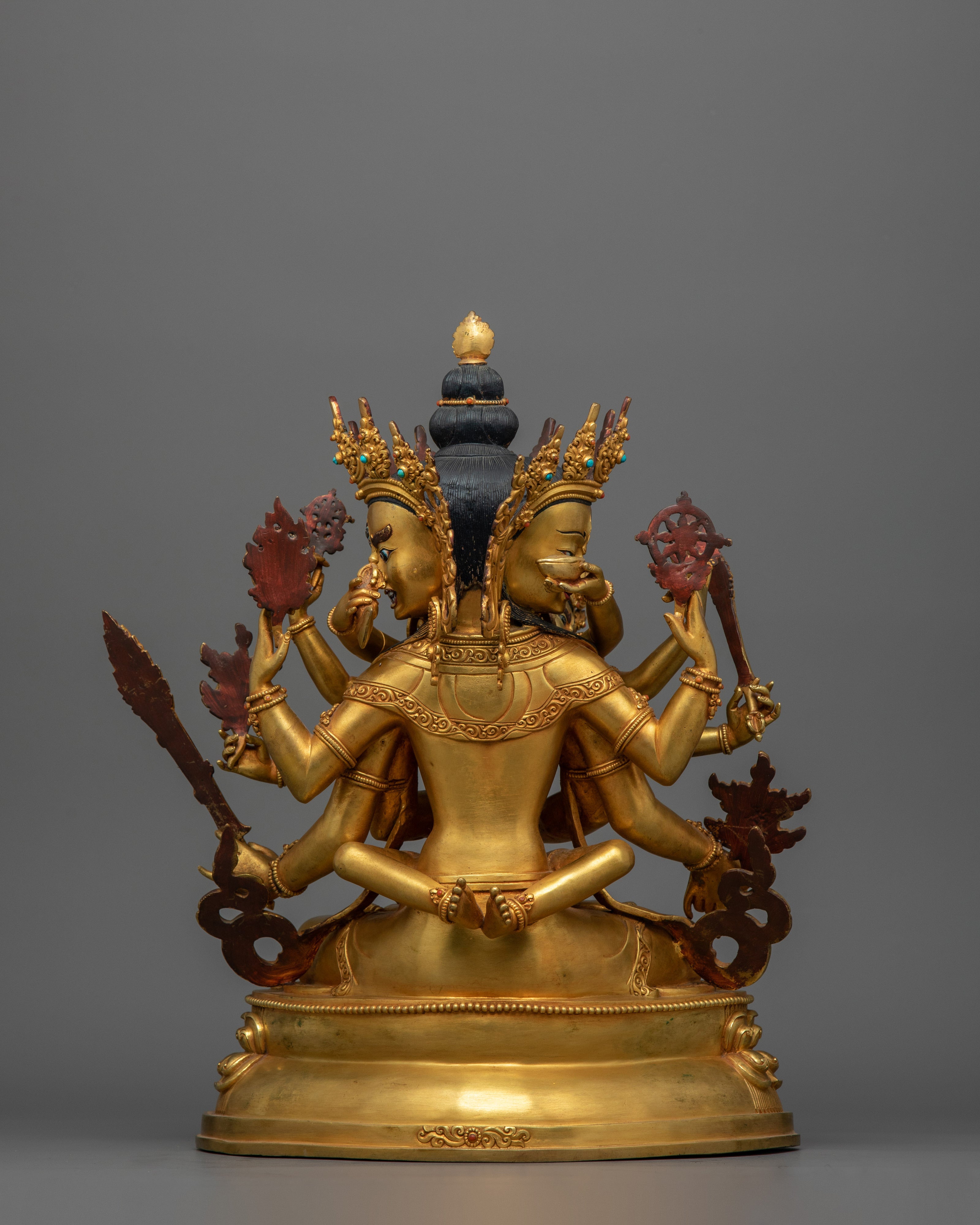 Gold Gilded Guhyasamaja 13 Inch Statue | The Mystery of Tathāgatahood Buddhahood