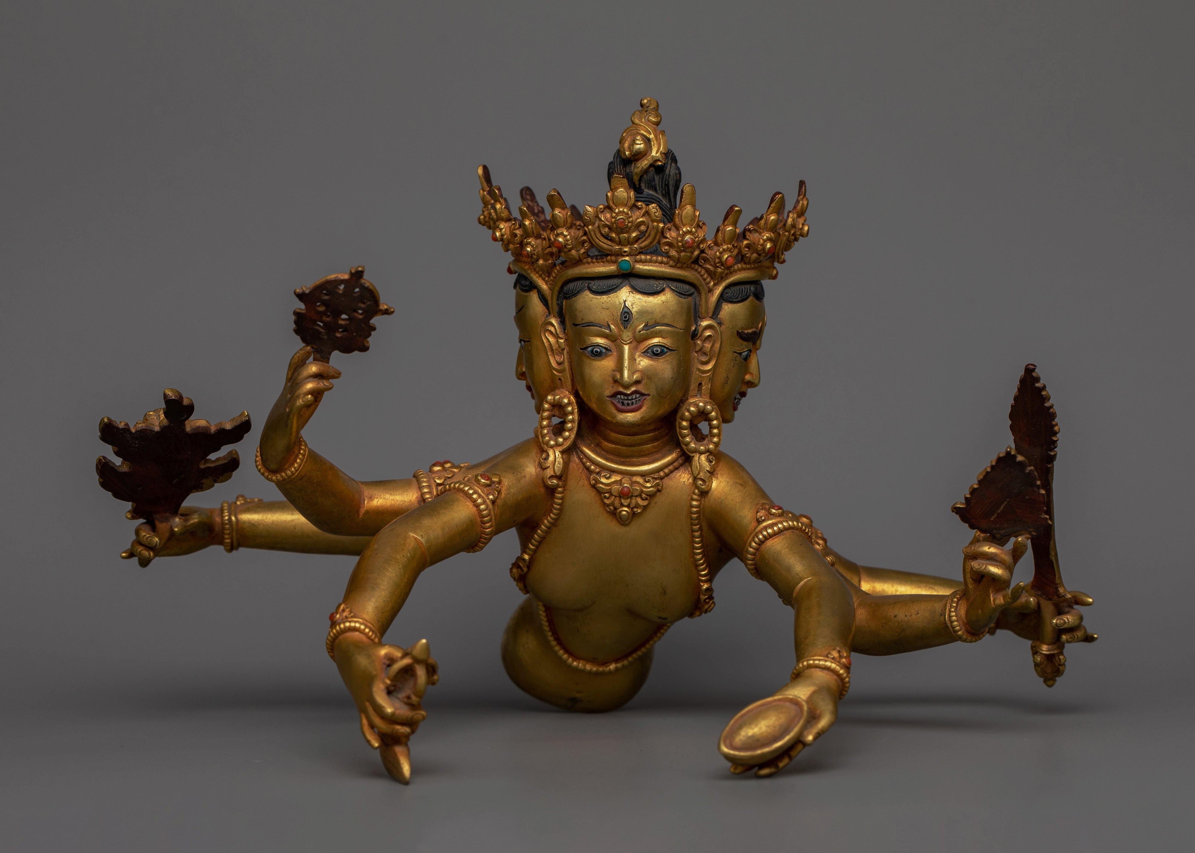 Gold Gilded Guhyasamaja 13 Inch Statue | The Mystery of Tathāgatahood Buddhahood