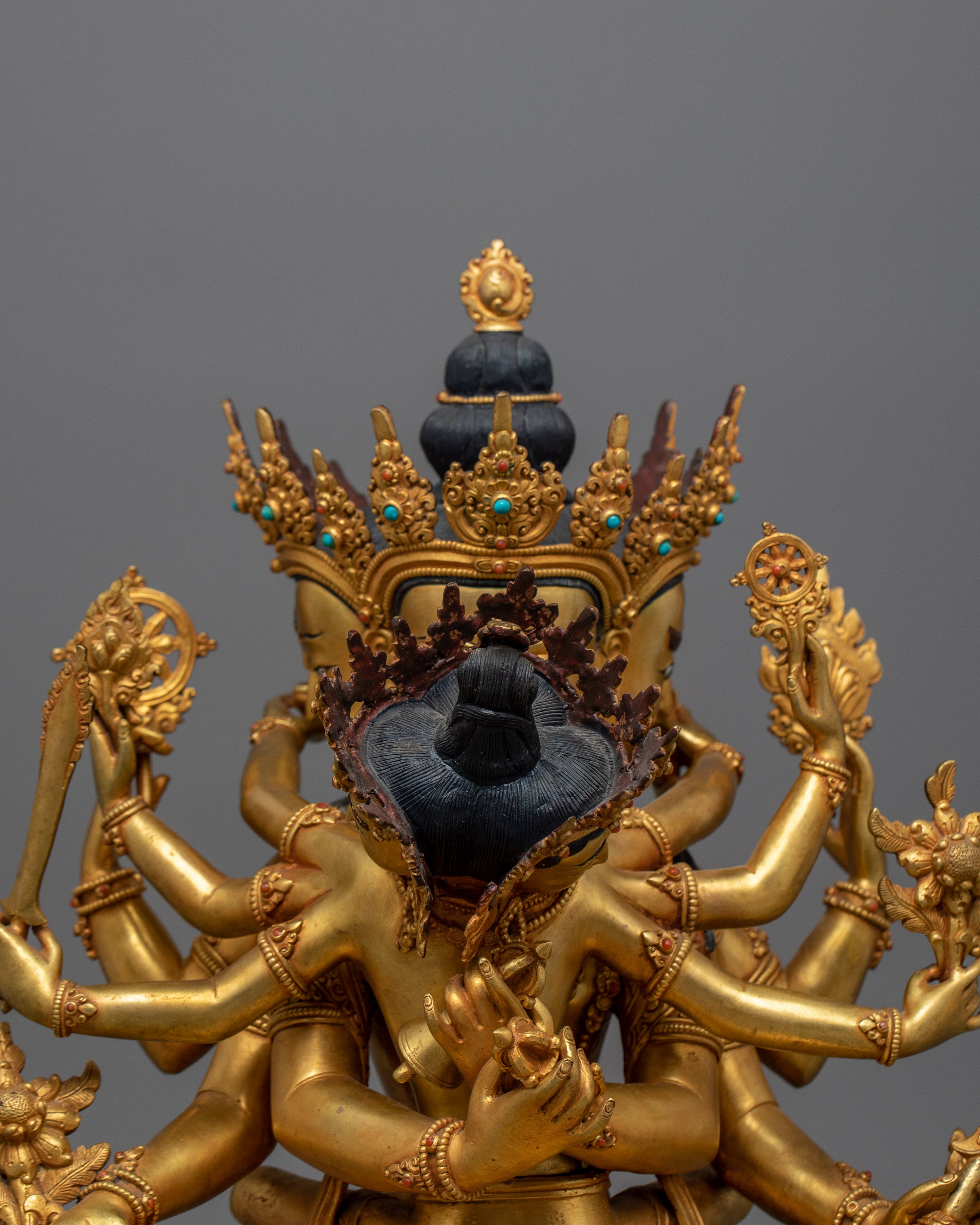 Gold Gilded Guhyasamaja 13 Inch Statue | The Mystery of Tathāgatahood Buddhahood