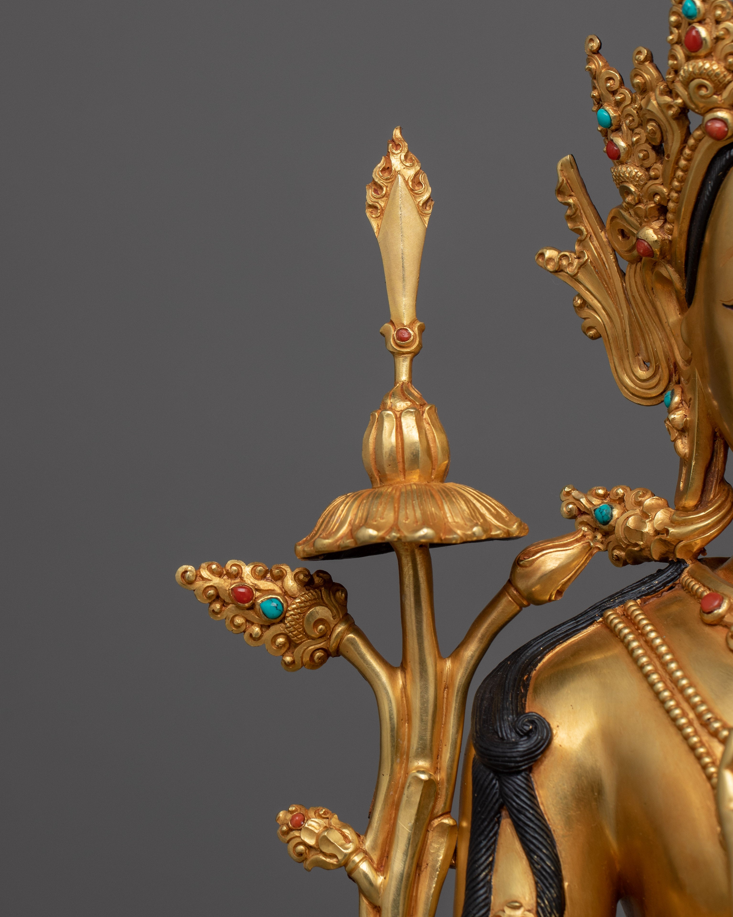 Manjushri Wisdom Deity of Buddhism for Altar | Handmade Statue from Nepal