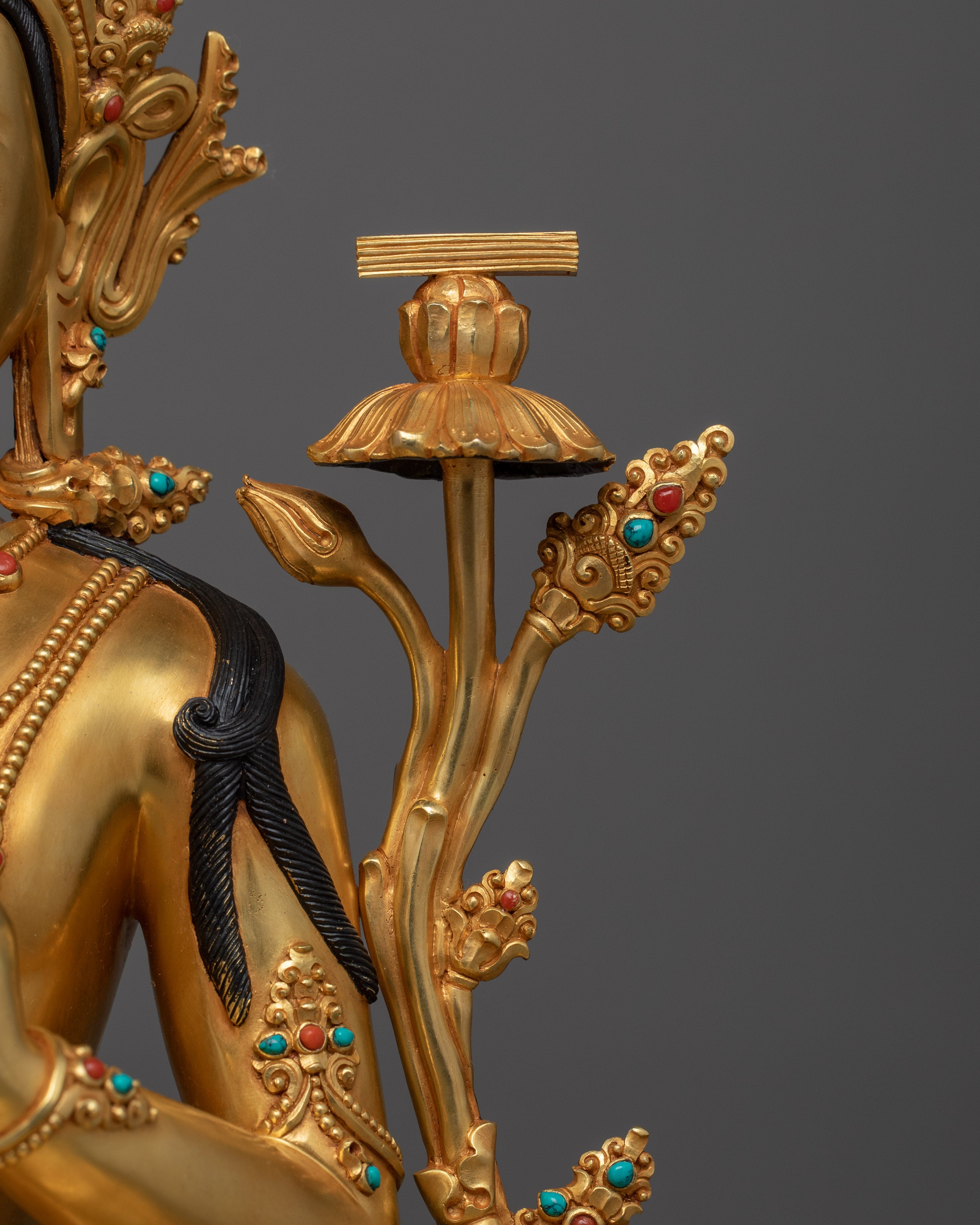 Manjushri Wisdom Deity of Buddhism for Altar | Handmade Statue from Nepal