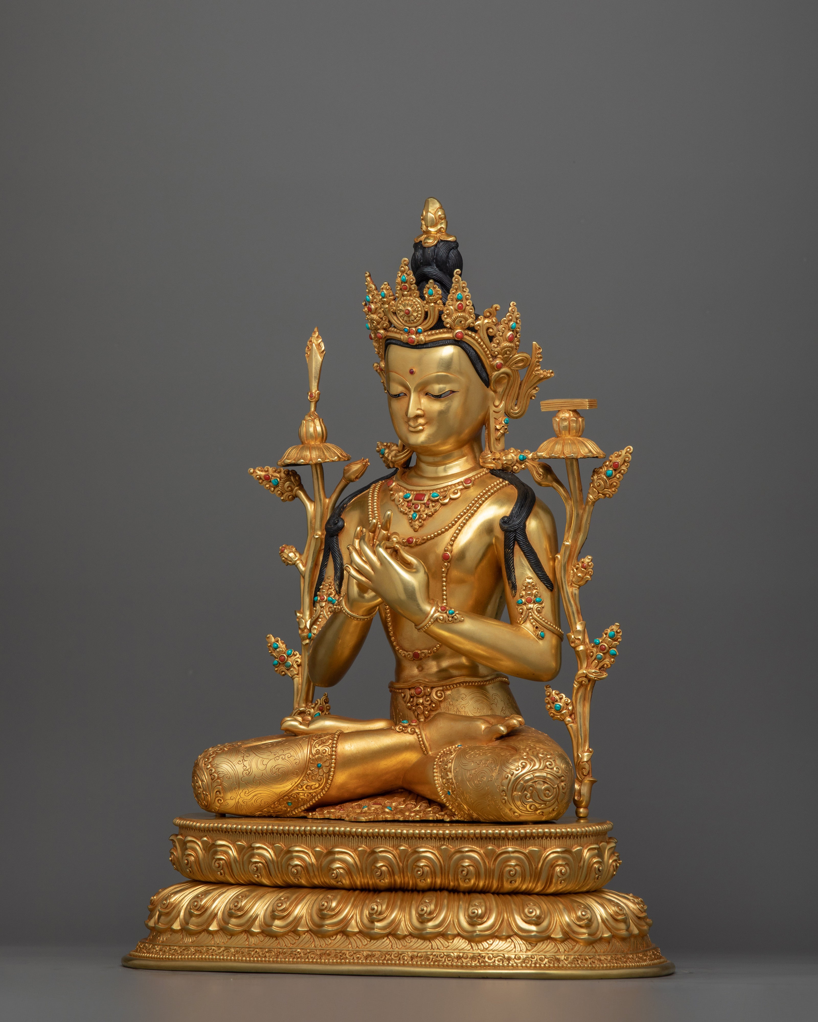 Manjushri Wisdom Deity of Buddhism for Altar | Handmade Statue from Nepal