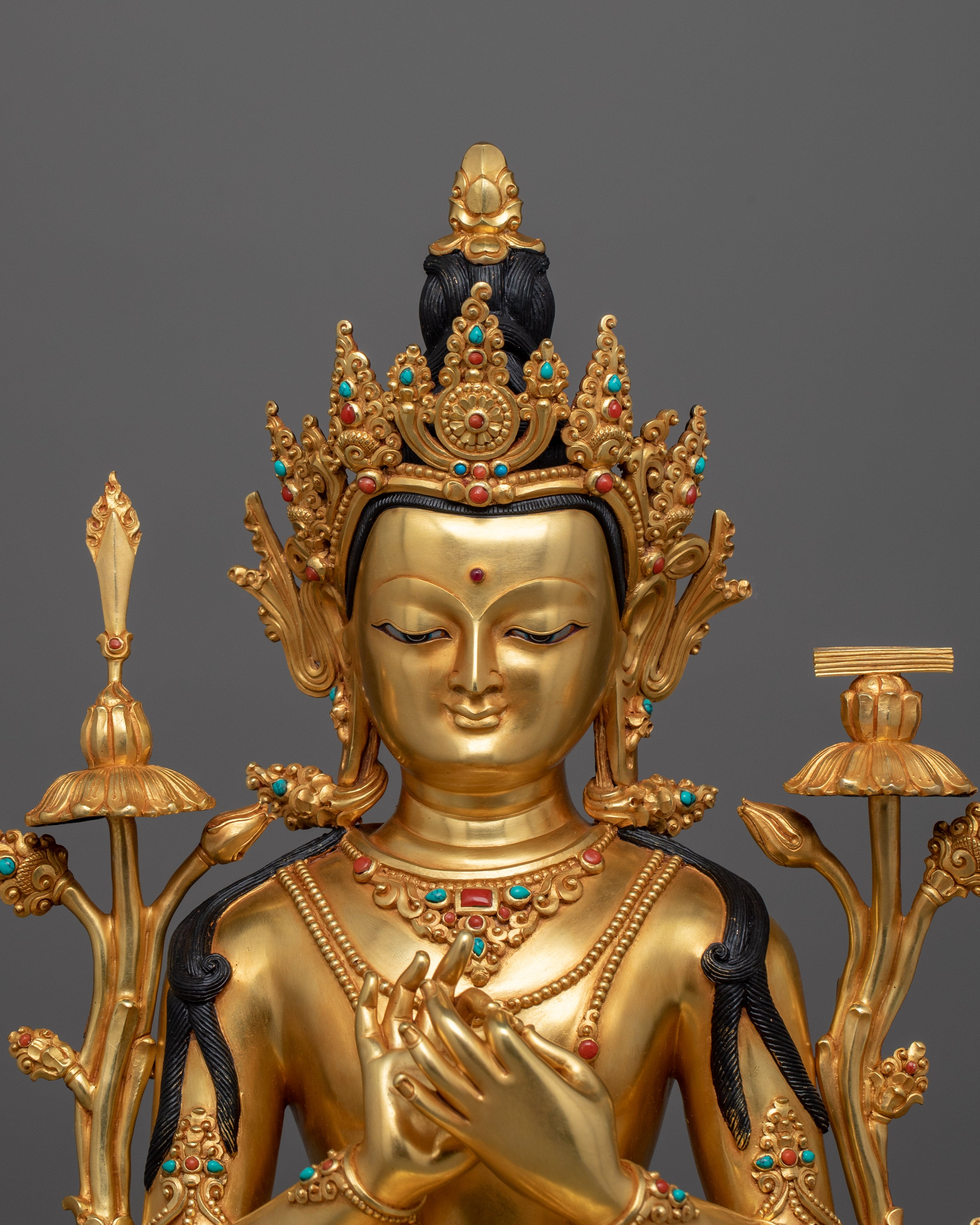 Manjushri Wisdom Deity of Buddhism for Altar | Handmade Statue from Nepal