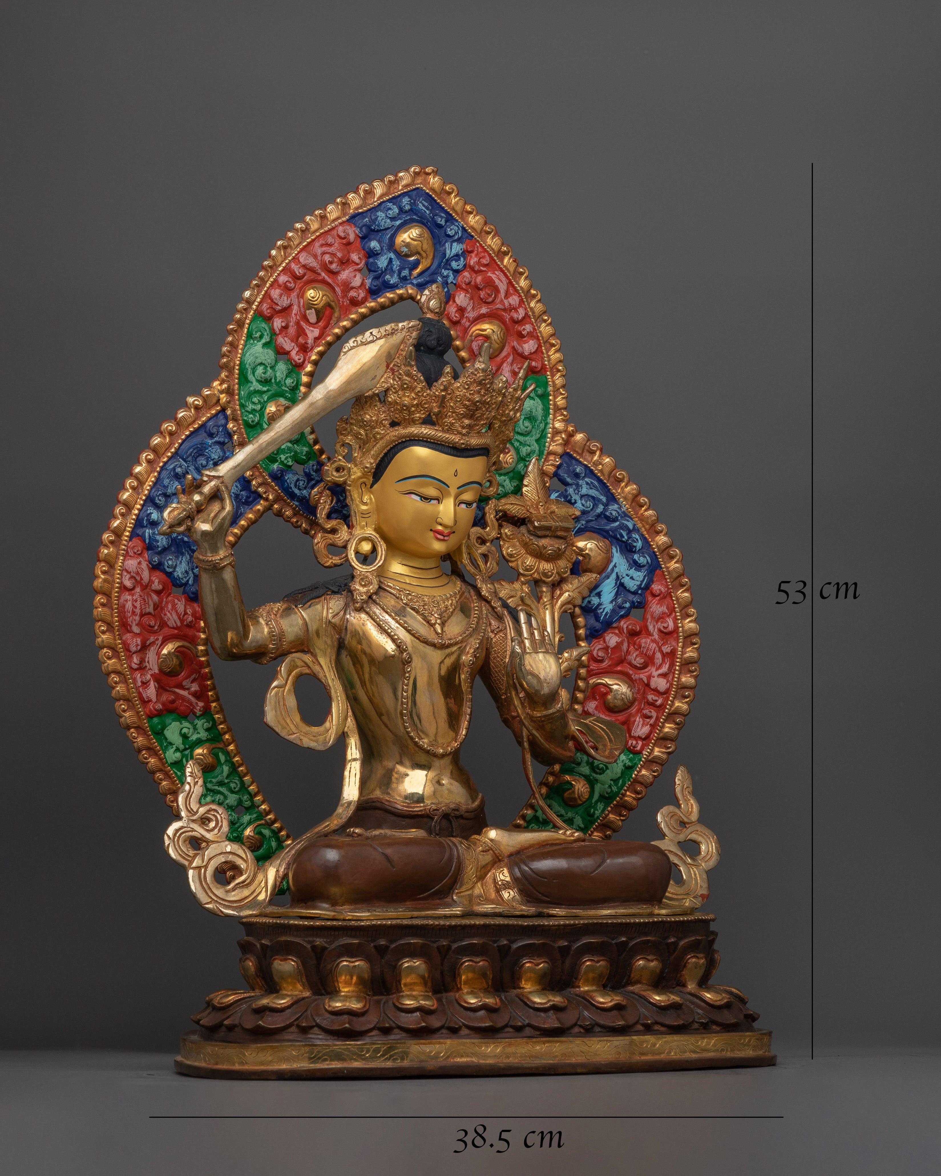 Manjushri with Halo Statue
