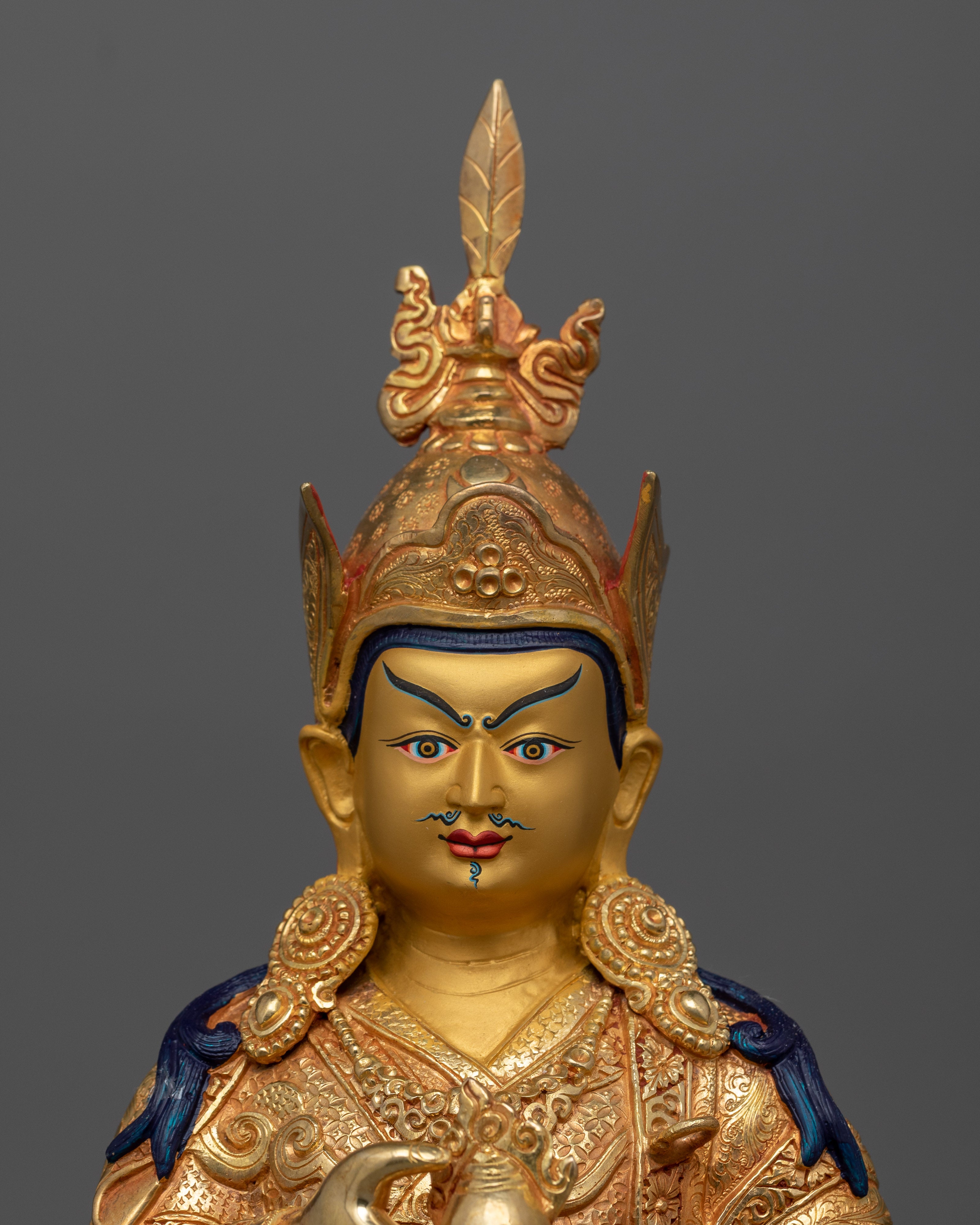 24K Gold Spiritual Figure Guru Norla Statue | Invoking Prosperity and Wealth