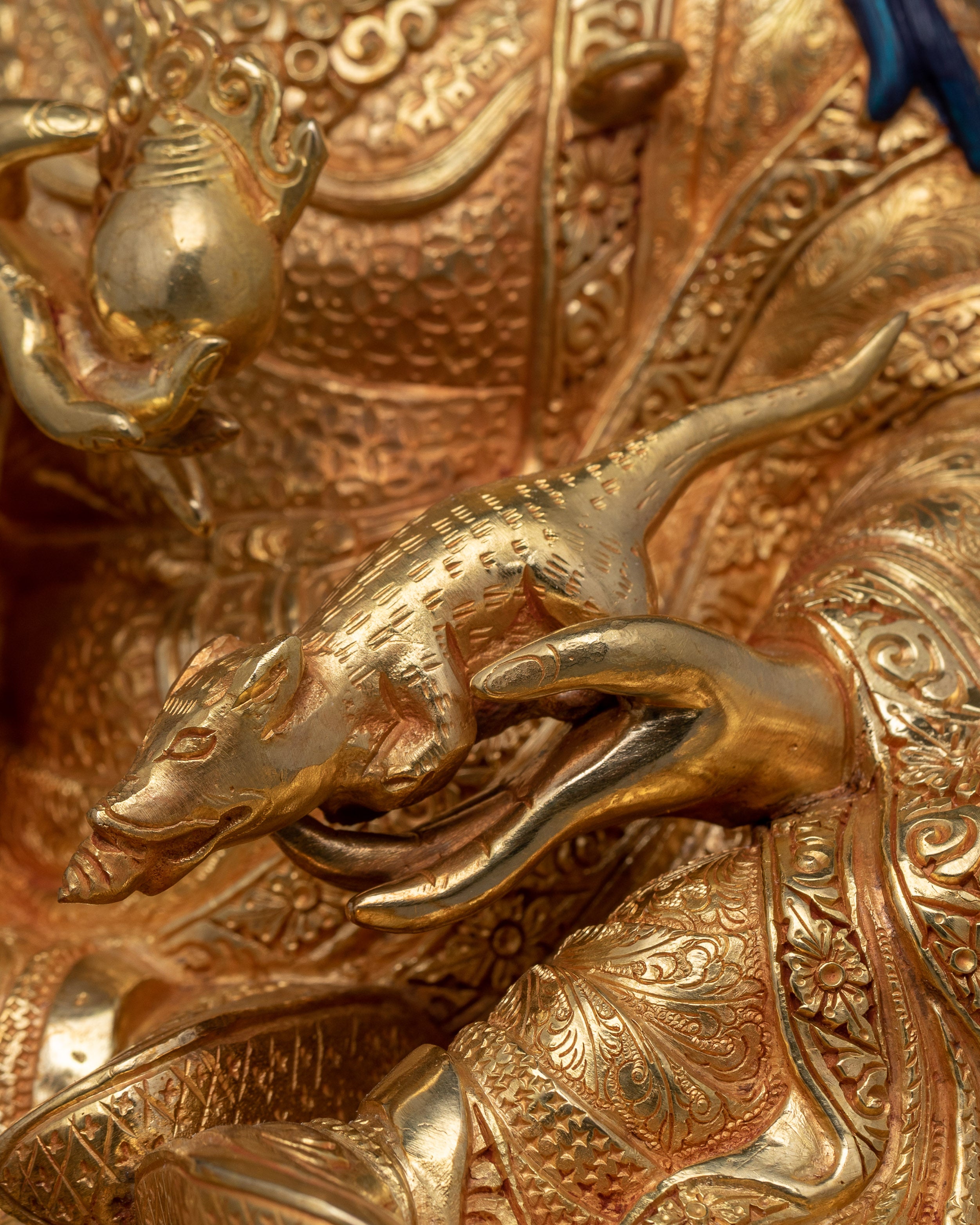 24K Gold Spiritual Figure Guru Norla Statue | Invoking Prosperity and Wealth