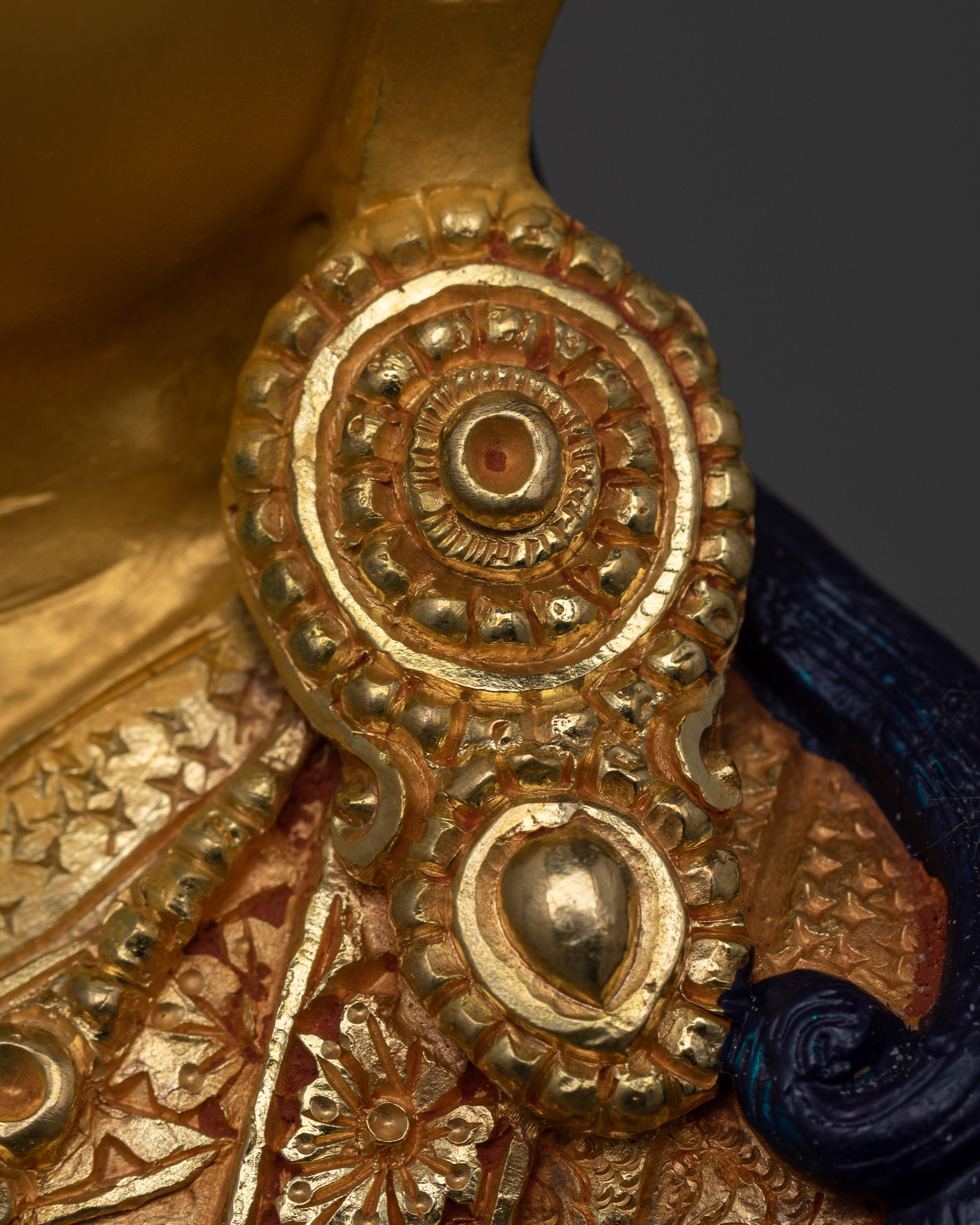 24K Gold Spiritual Figure Guru Norla Statue | Invoking Prosperity and Wealth