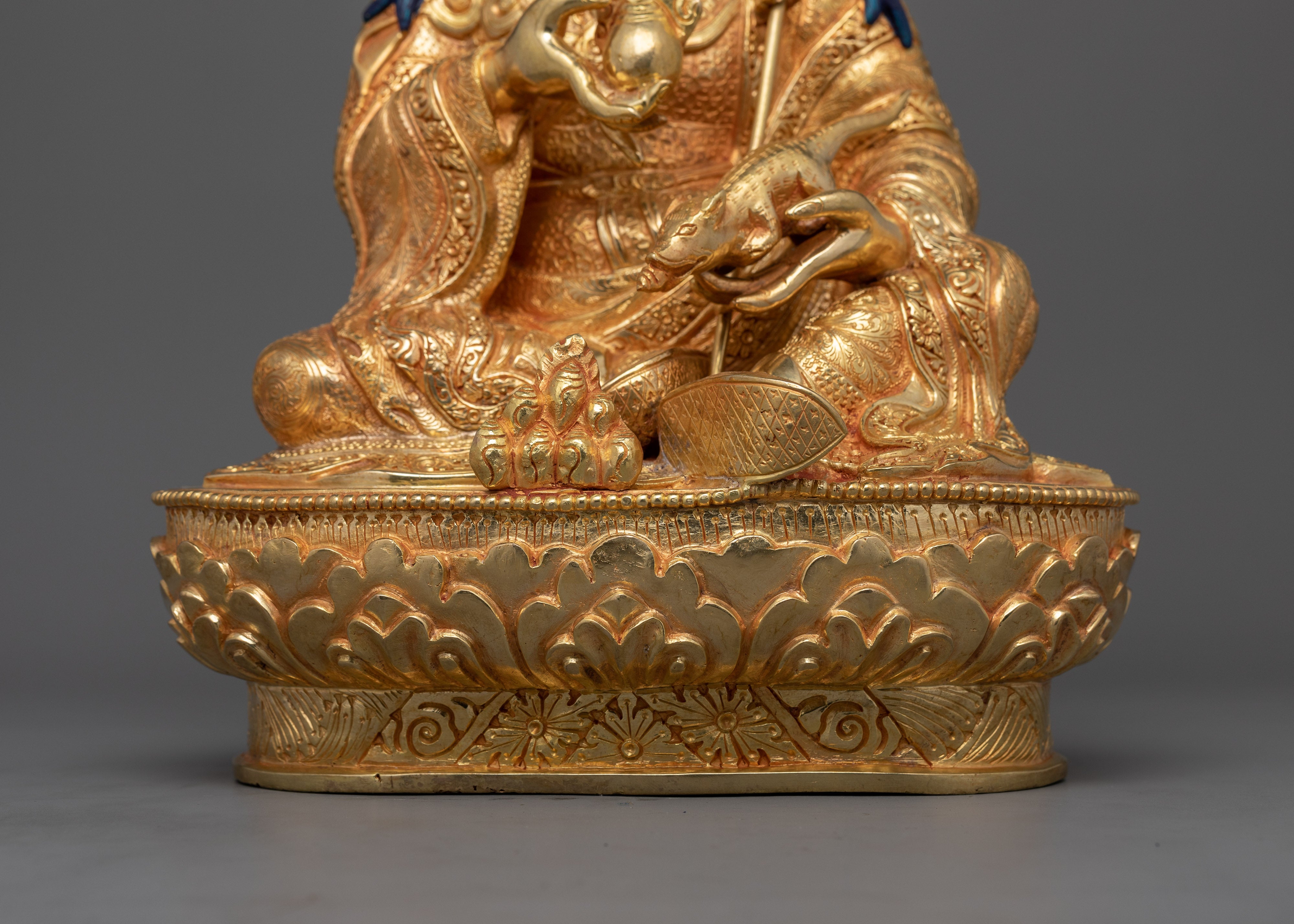 24K Gold Spiritual Figure Guru Norla Statue | Invoking Prosperity and Wealth