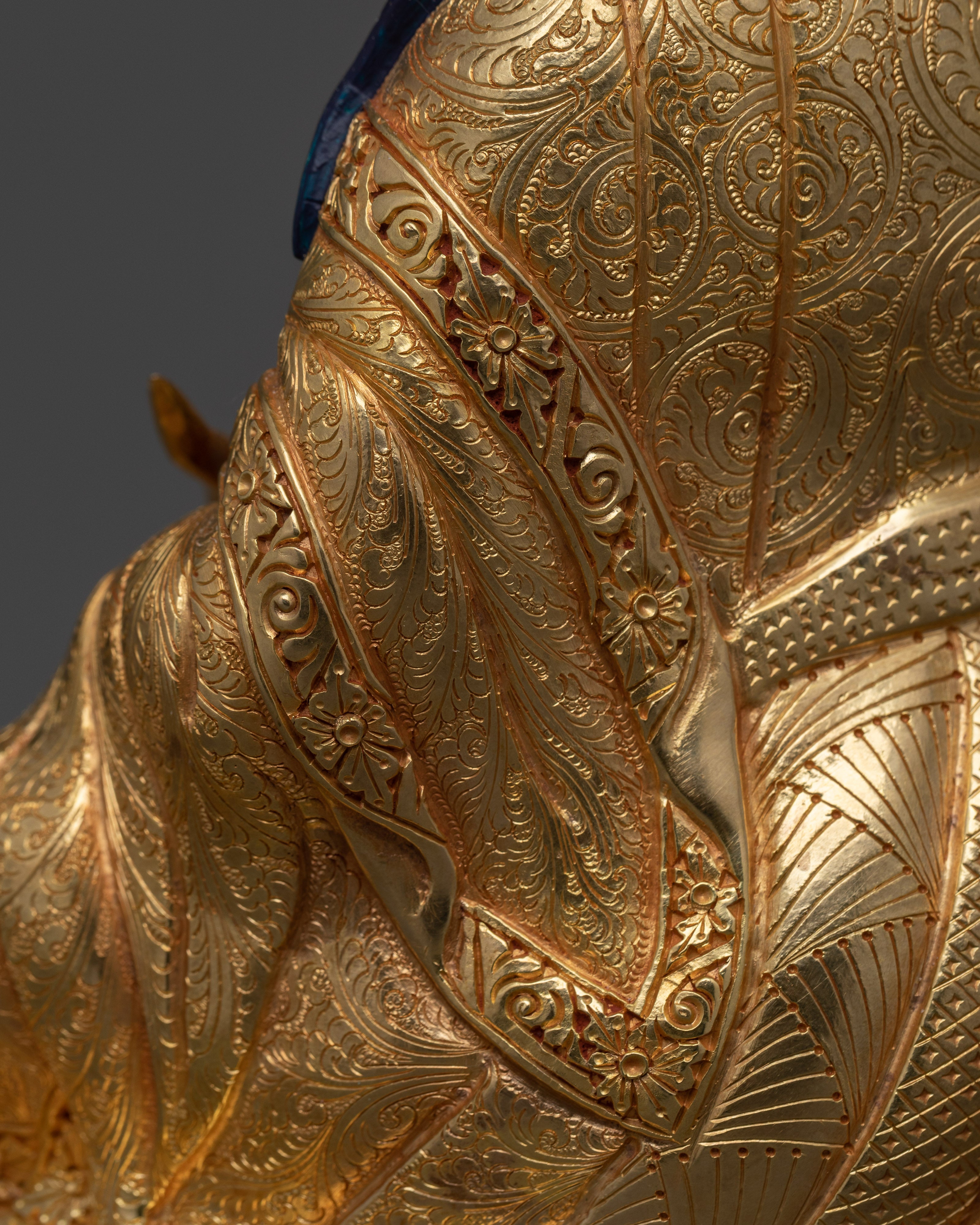 24K Gold Spiritual Figure Guru Norla Statue | Invoking Prosperity and Wealth