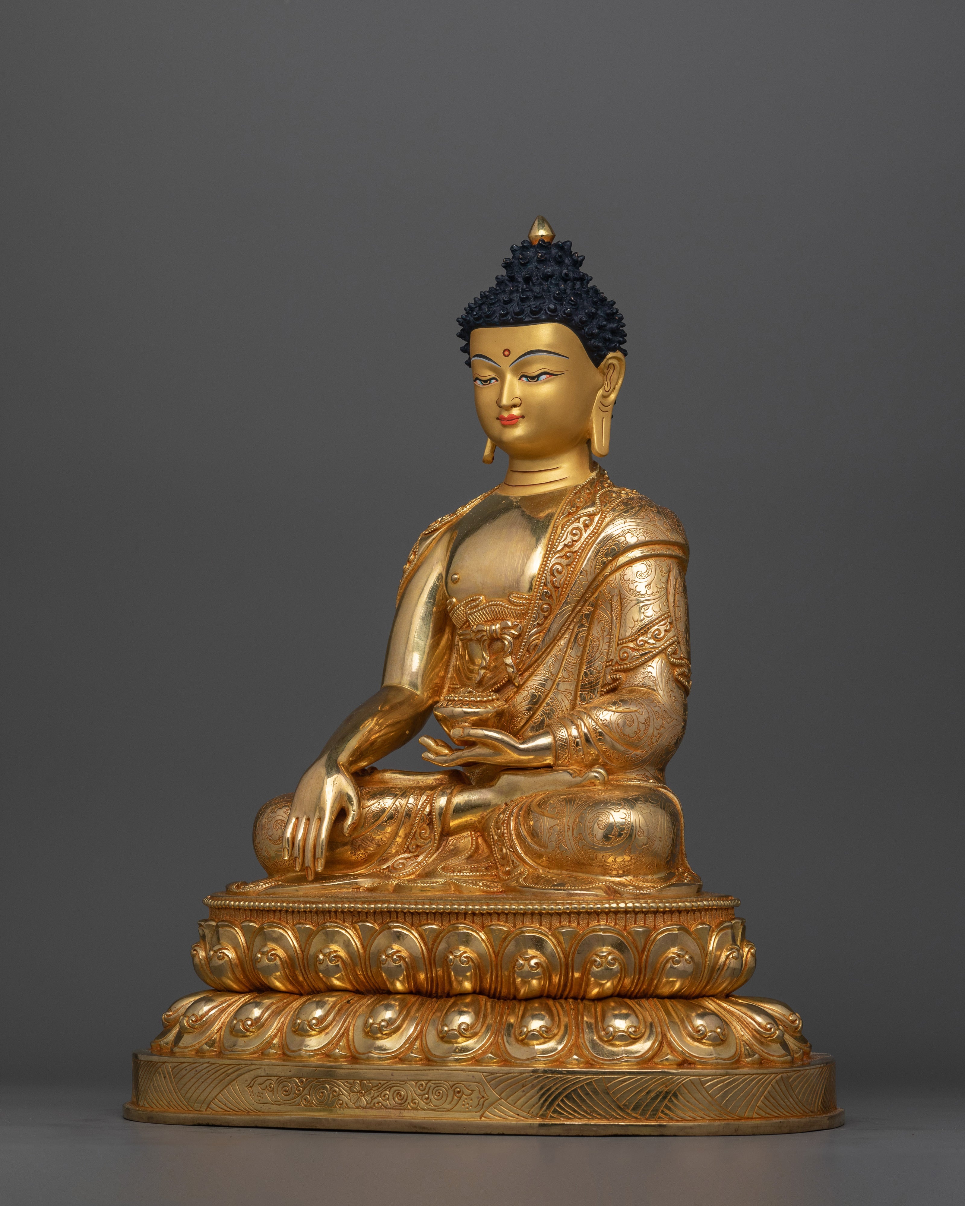 Tibetan Buddha Shakyamuni Gold Statue | Founder of Buddhism "The Enlightened Being"