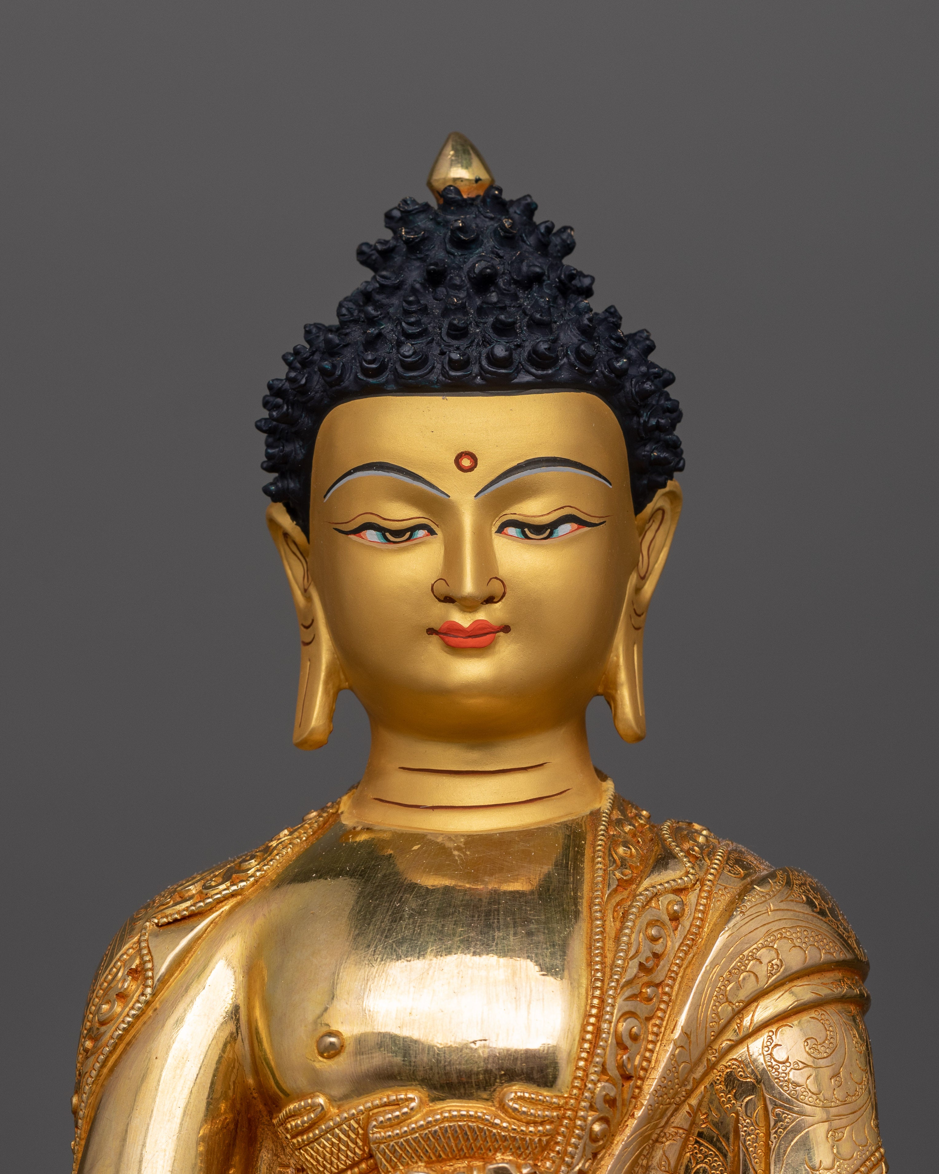 Tibetan Buddha Shakyamuni Gold Statue | Founder of Buddhism "The Enlightened Being"