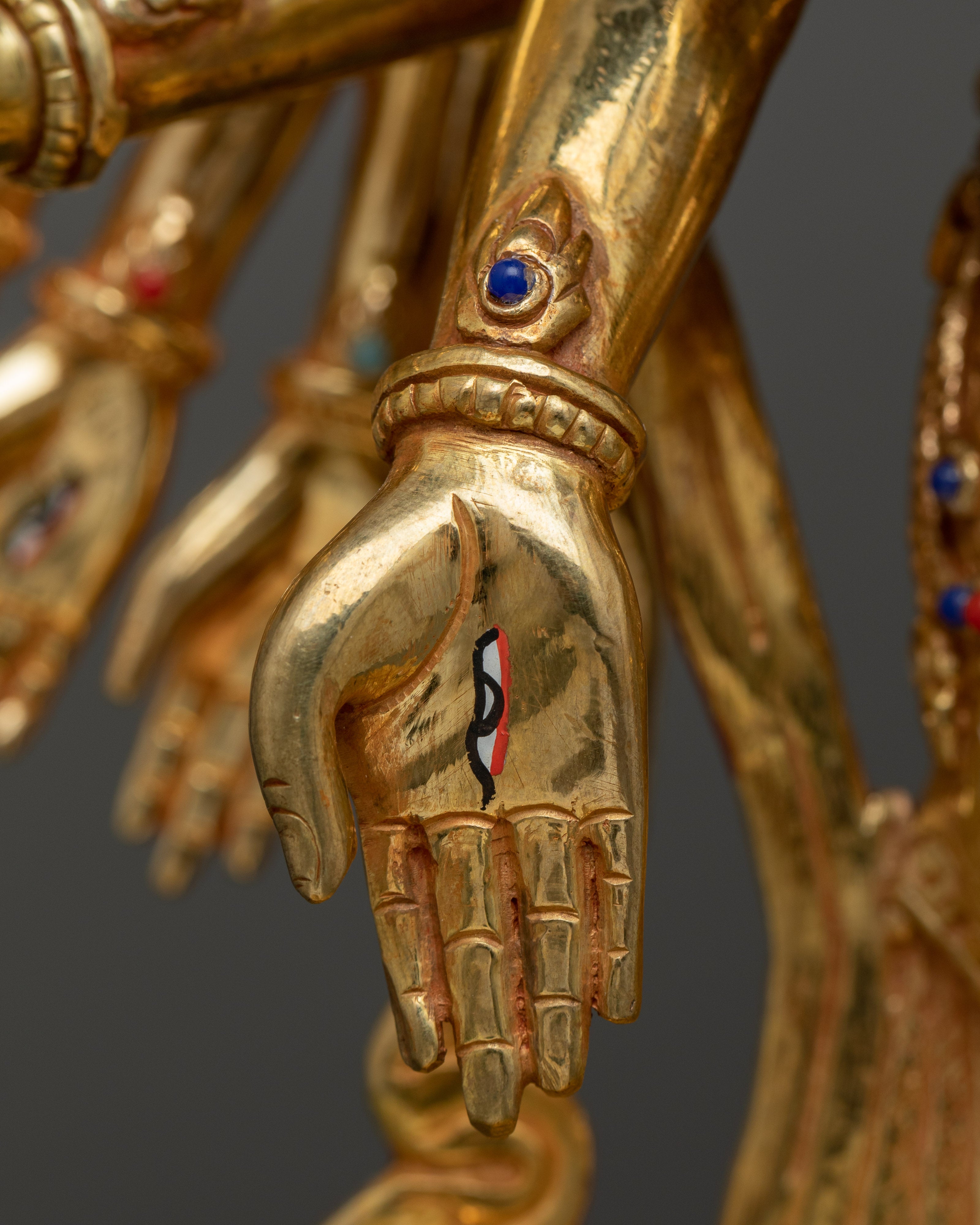 One Thousand Armed Chenrezig Statue | 32.1” 24K Gold Gilded Copper Artwork