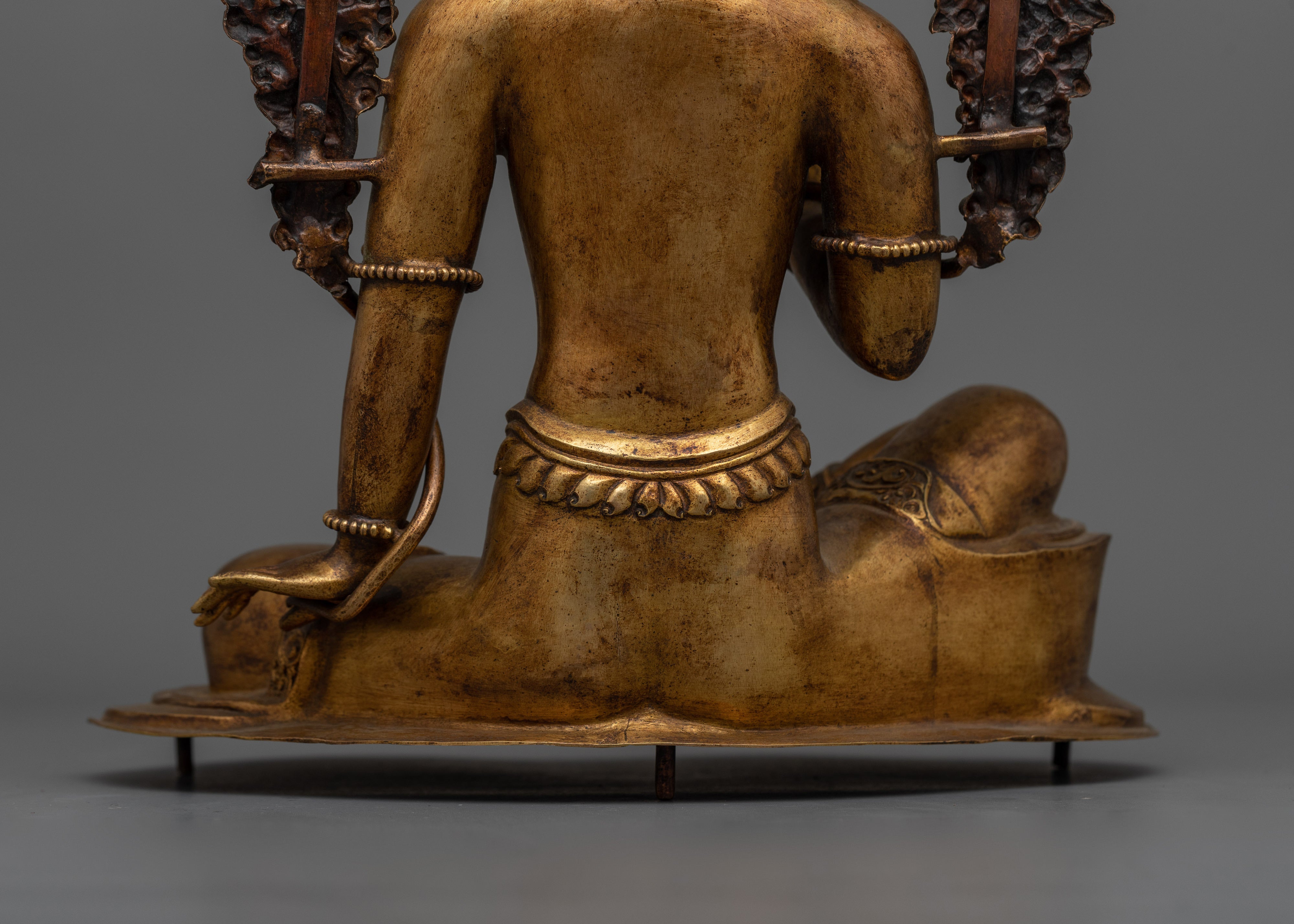 Handcrafted Lord Indra Sculpture with Repoussé work | The King of Gods