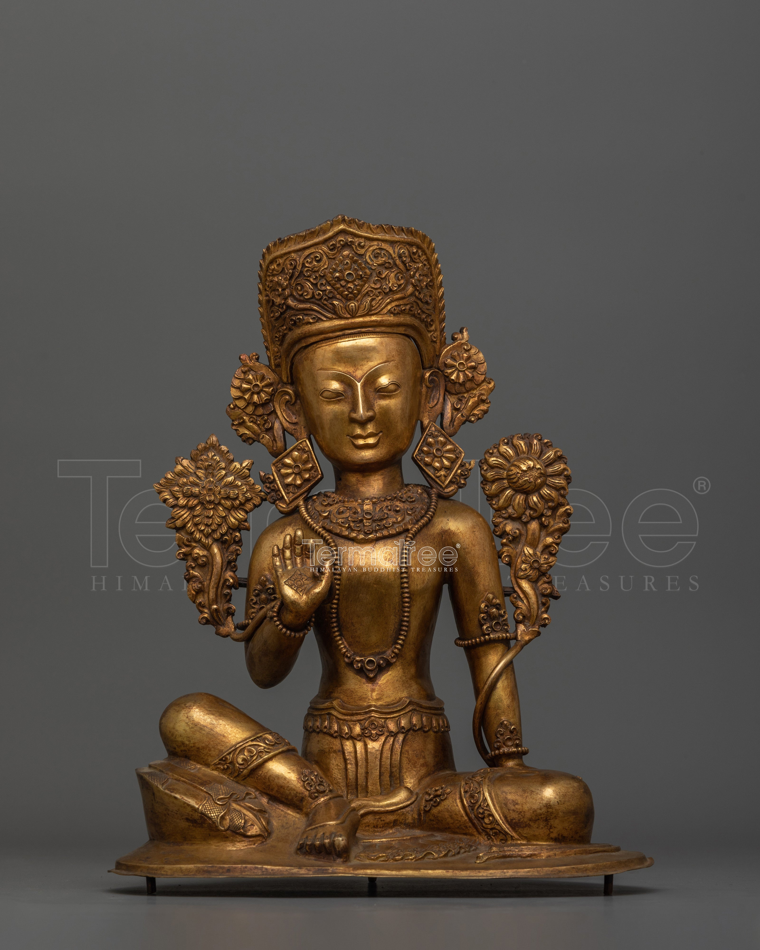 Handcrafted Lord Indra Sculpture with Repoussé work | The King of Gods