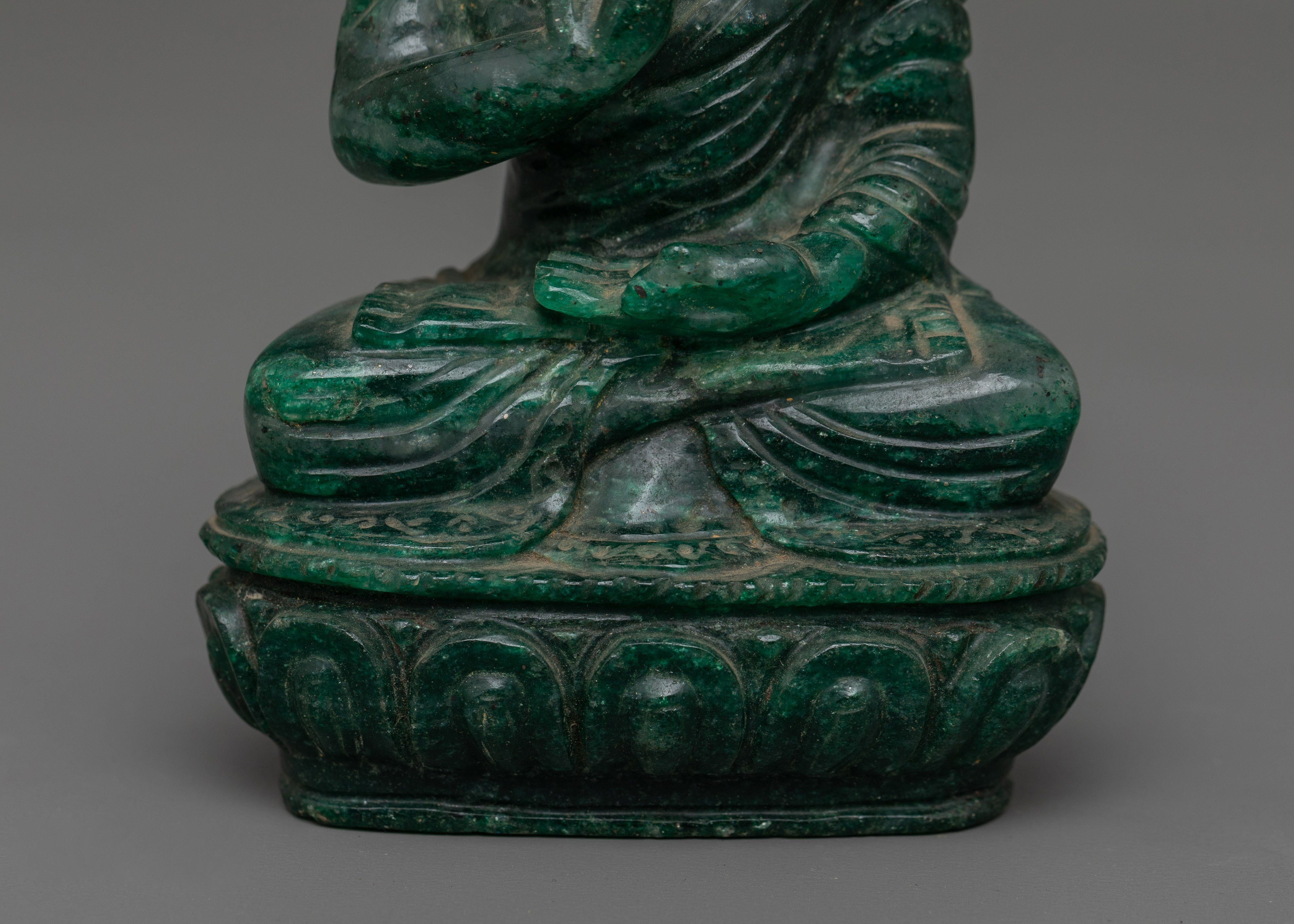 Amogasiddhi Green Buddha Figurine | One of the Five Dhyani Buddhas