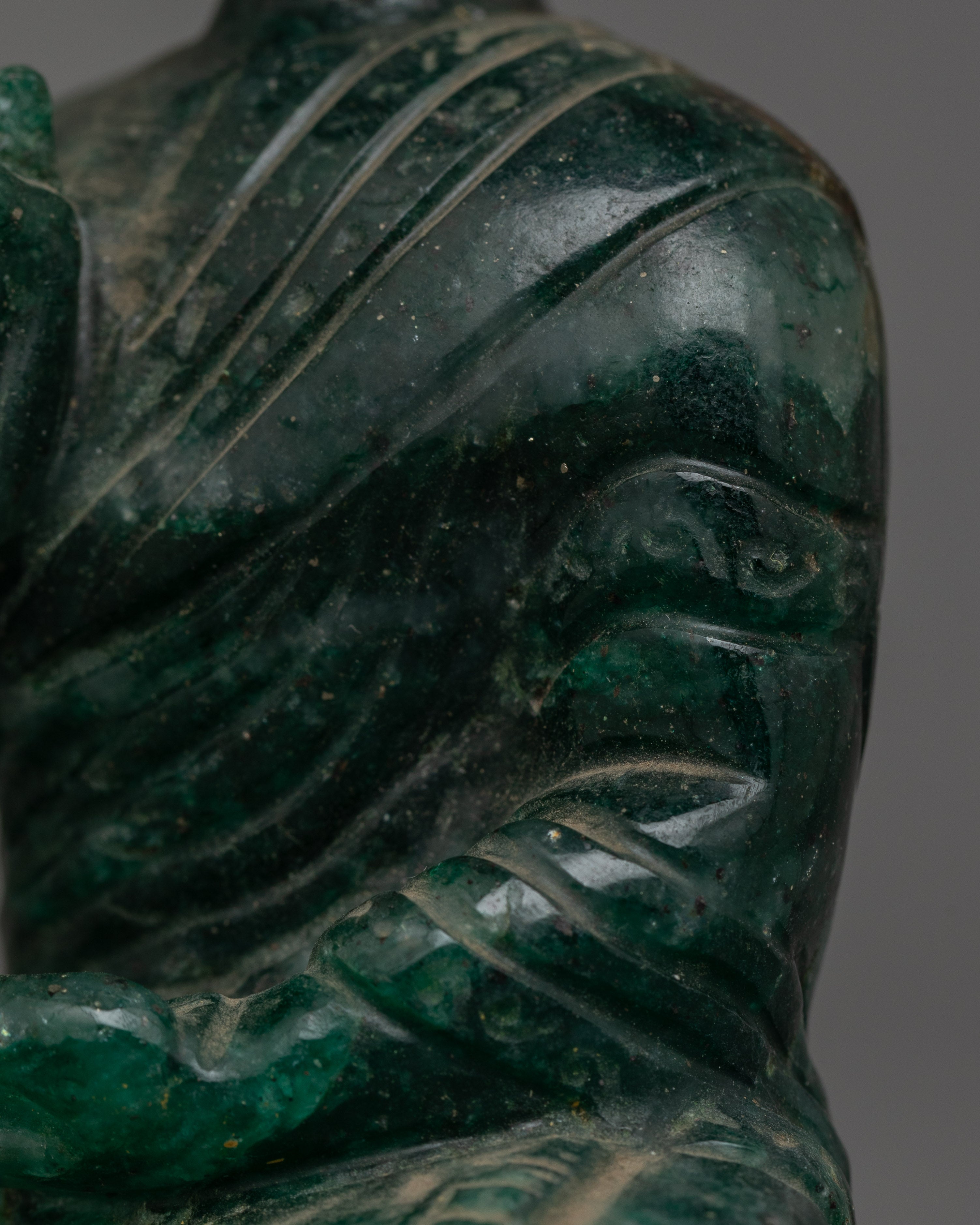 Amogasiddhi Green Buddha Figurine | One of the Five Dhyani Buddhas