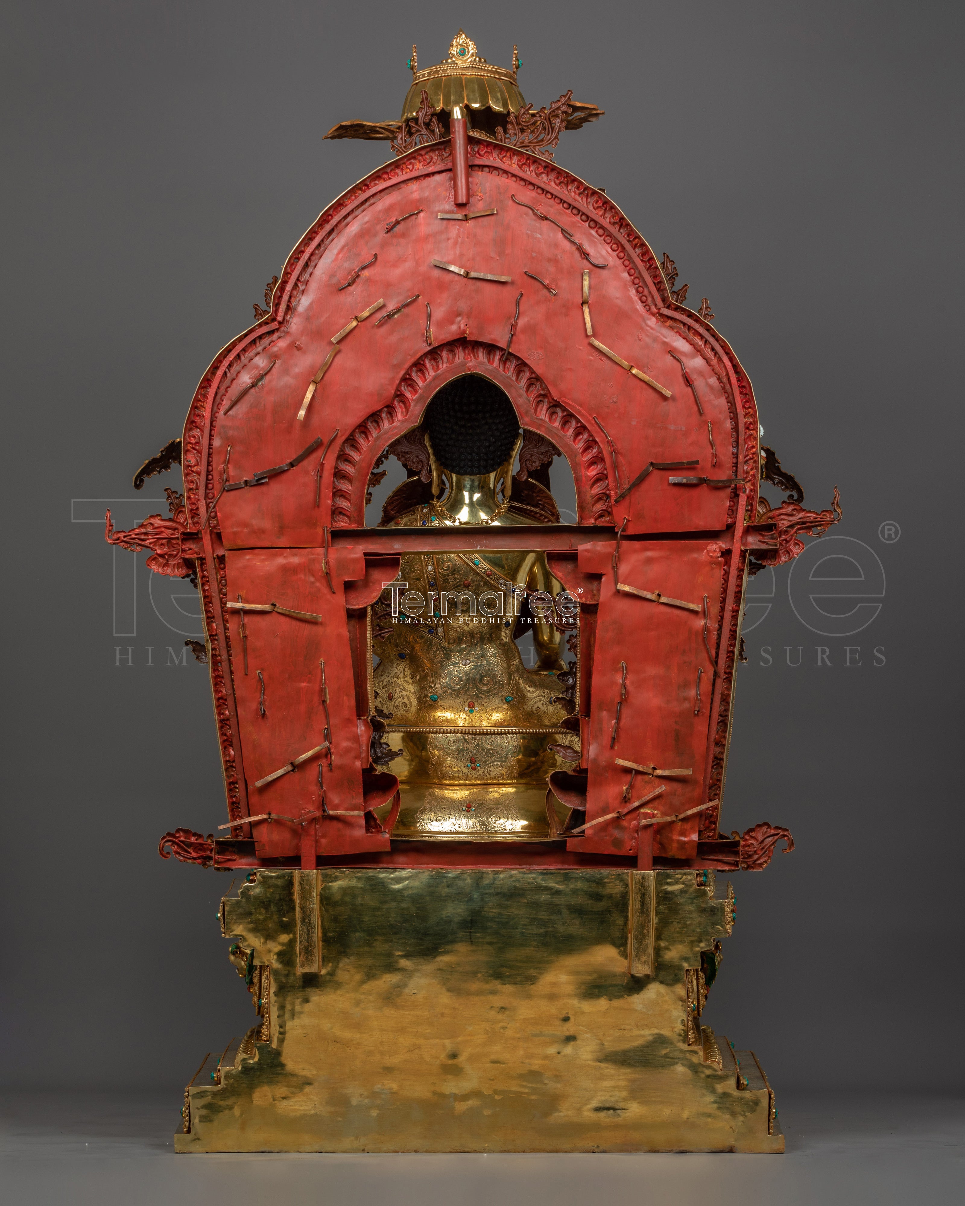 Majestic 61 Inch Shakyamuni Buddha Statue | Triple-Layered 24K Gold Gilded Masterpiece