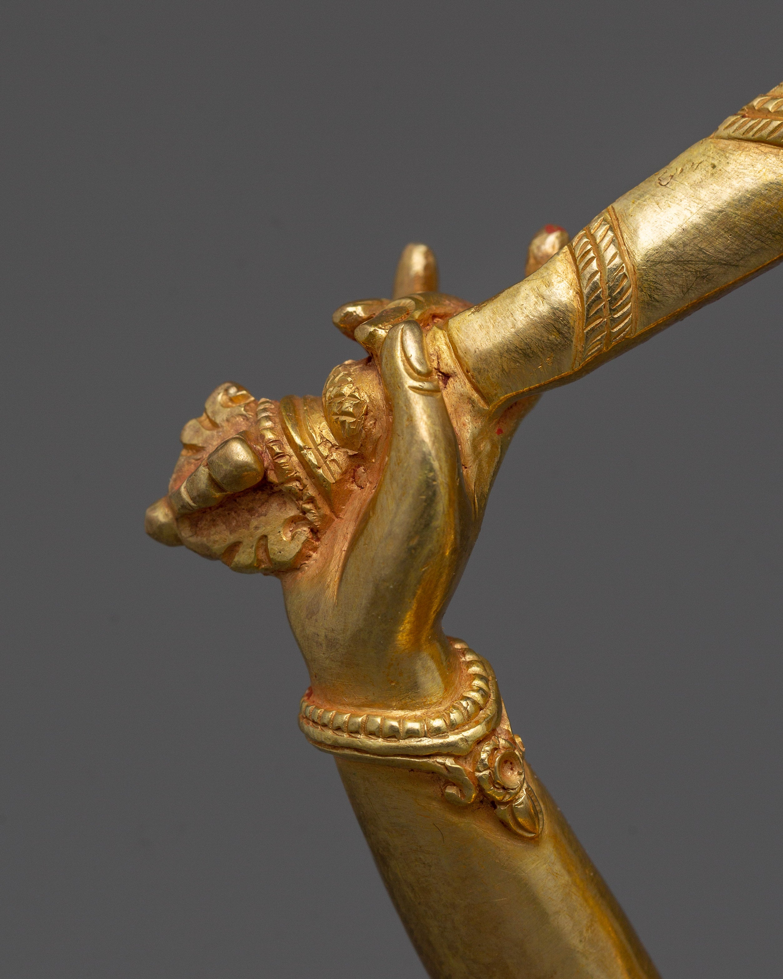 Wisdom Deity Manjushri Figurine | 24K Gold Gilded Teacher of the Buddhas